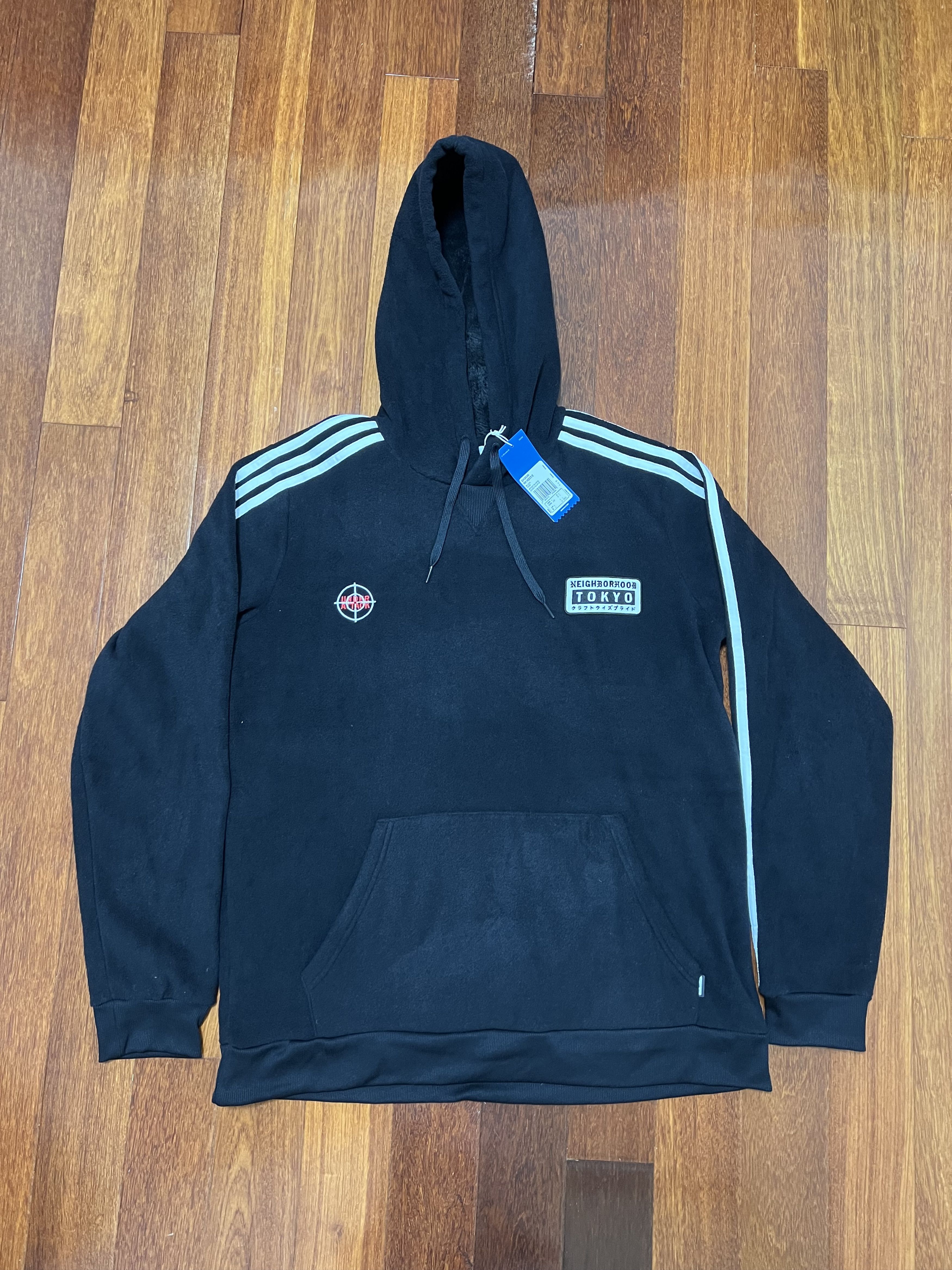 Adidas × Neighborhood 💚 FW18 Neighborhood x Adidas Tokyo Fleece Hoodie NEW Size US L / EU 52-54 / 3 - 3 Thumbnail