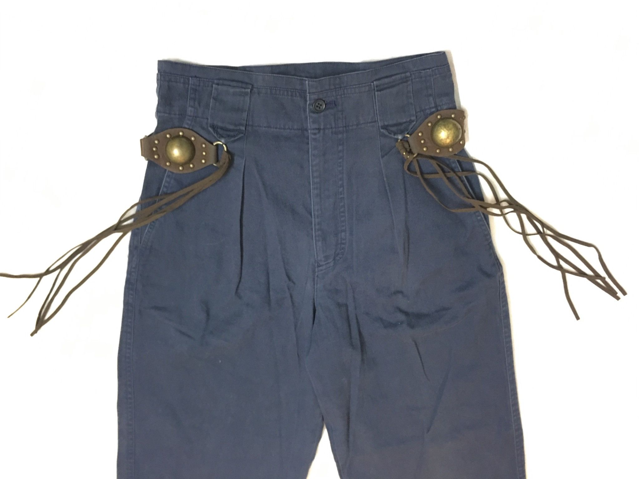 Issey Miyake RaRe Vintage Issey Miyake Pant With Leather accessories Size US 29 - 2 Thumbnail