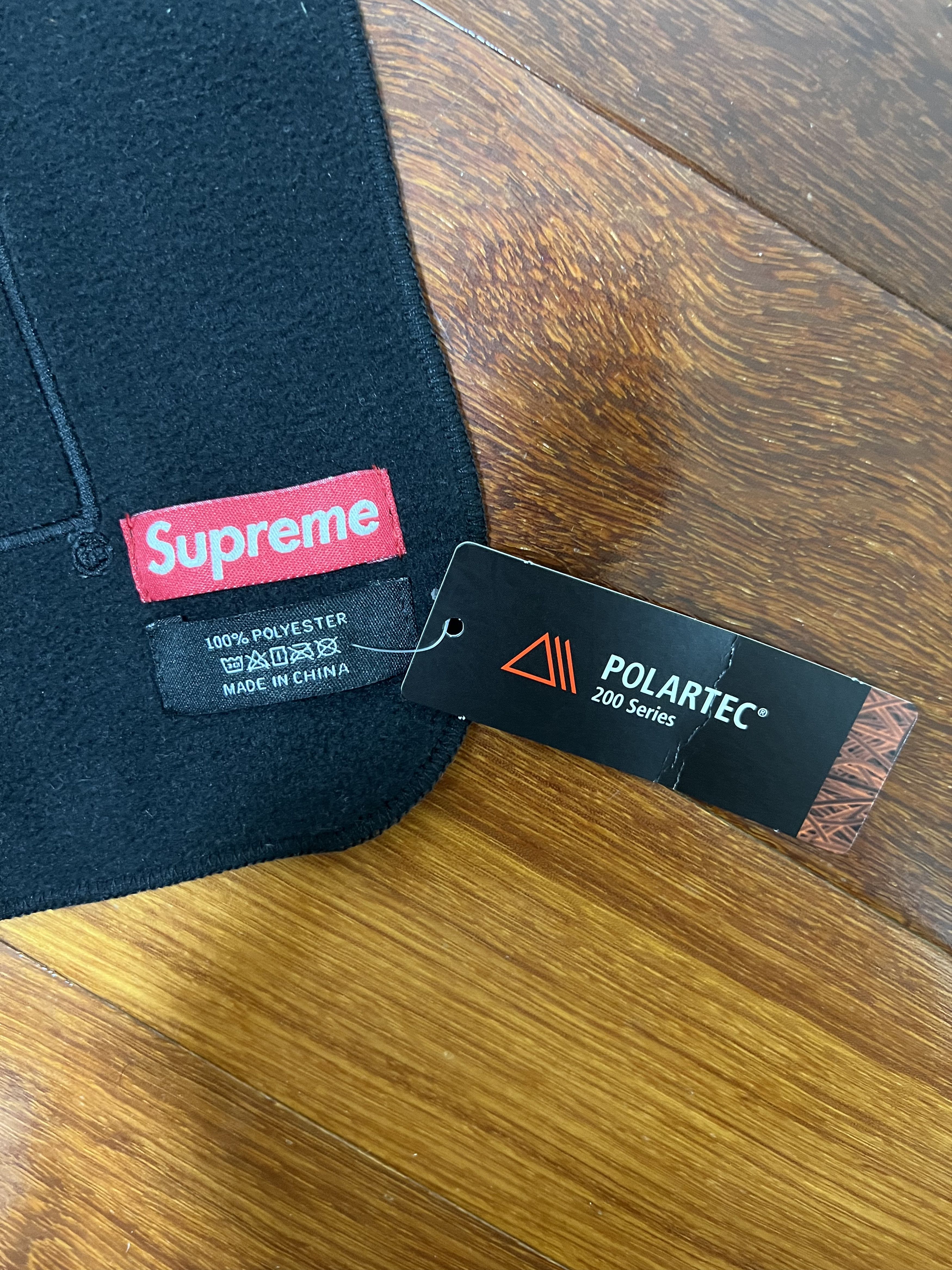 Polartec × Supreme 💚 FW17 Supreme x Polartec Logo Scarf Black NEW Size ONE SIZE - 4 Thumbnail