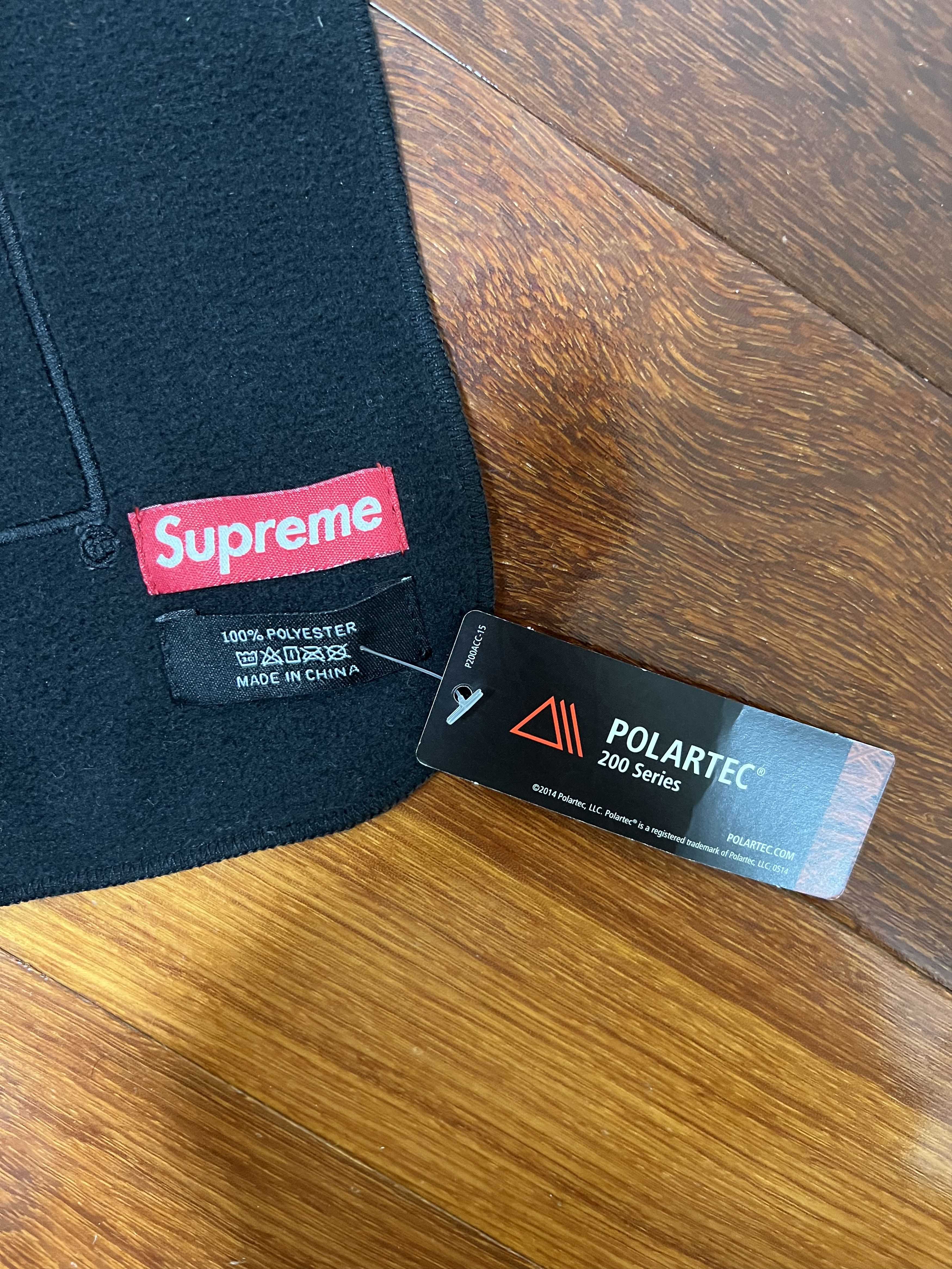 Polartec × Supreme 💚 FW17 Supreme x Polartec Logo Scarf Black NEW Size ONE SIZE - 5 Thumbnail