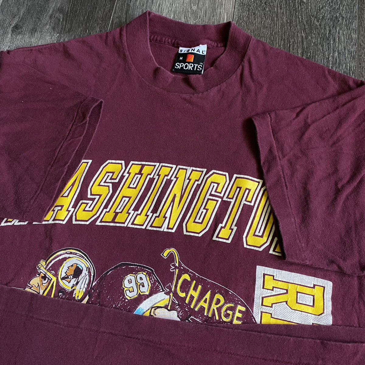 NFL Vintage 80s Washington Redskins Charge Graphic Logo T Shirt Size US M / EU 48-50 / 2 - 4 Thumbnail