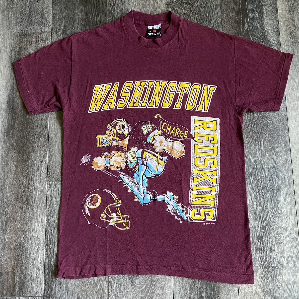 NFL Vintage 80s Washington Redskins Charge Graphic Logo T Shirt Size US M / EU 48-50 / 2 - 1 Thumbnail