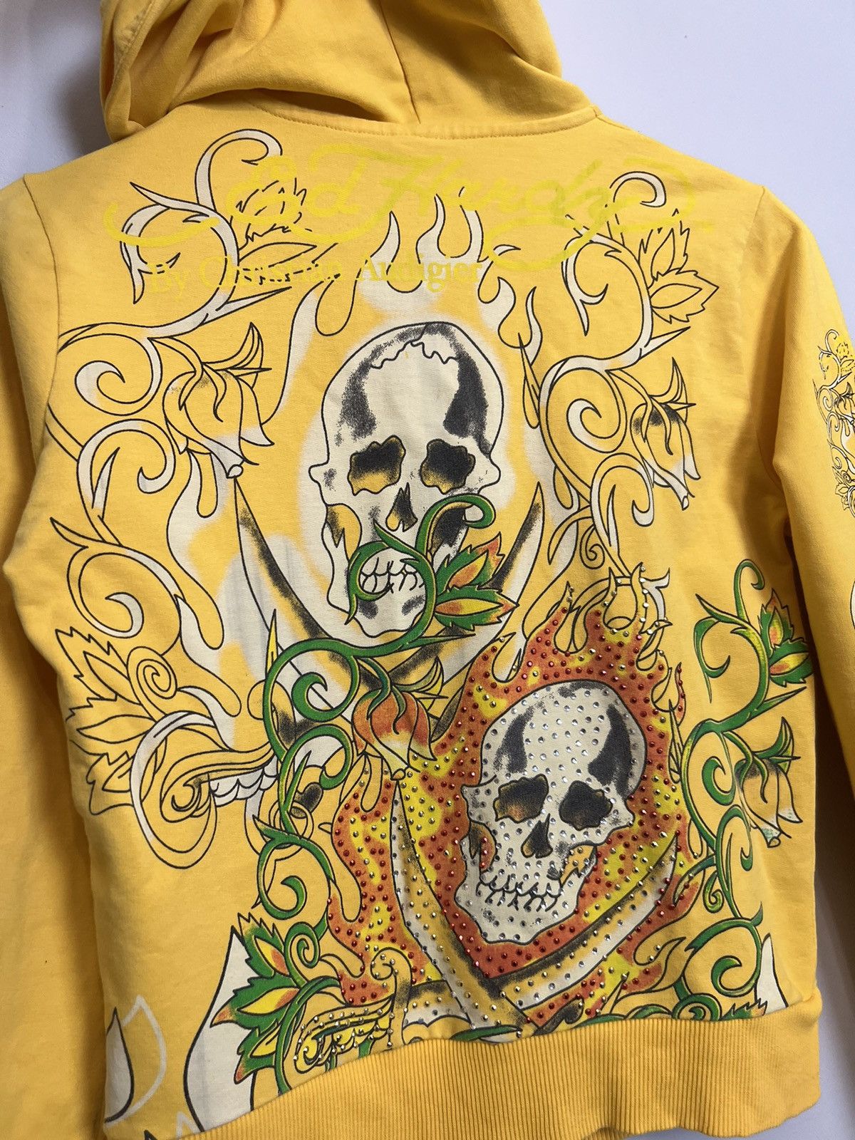 Christian Audigier Vintage Y2K Ed Hardy Skull Flames Ch. Audigier Zip hoodie Size XS / US 0-2 / IT 36-38 - 5 Thumbnail