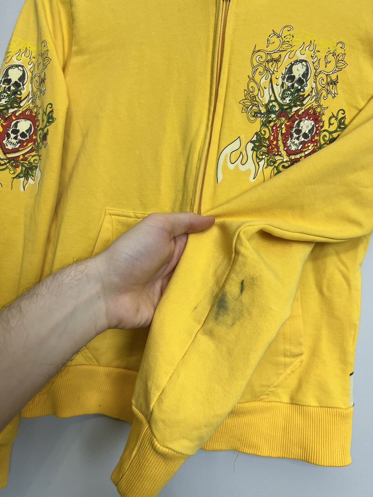 Christian Audigier Vintage Y2K Ed Hardy Skull Flames Ch. Audigier Zip hoodie Size XS / US 0-2 / IT 36-38 - 6 Thumbnail