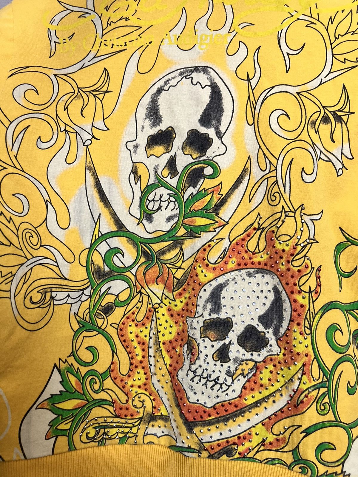 Christian Audigier Vintage Y2K Ed Hardy Skull Flames Ch. Audigier Zip hoodie Size XS / US 0-2 / IT 36-38 - 7 Thumbnail