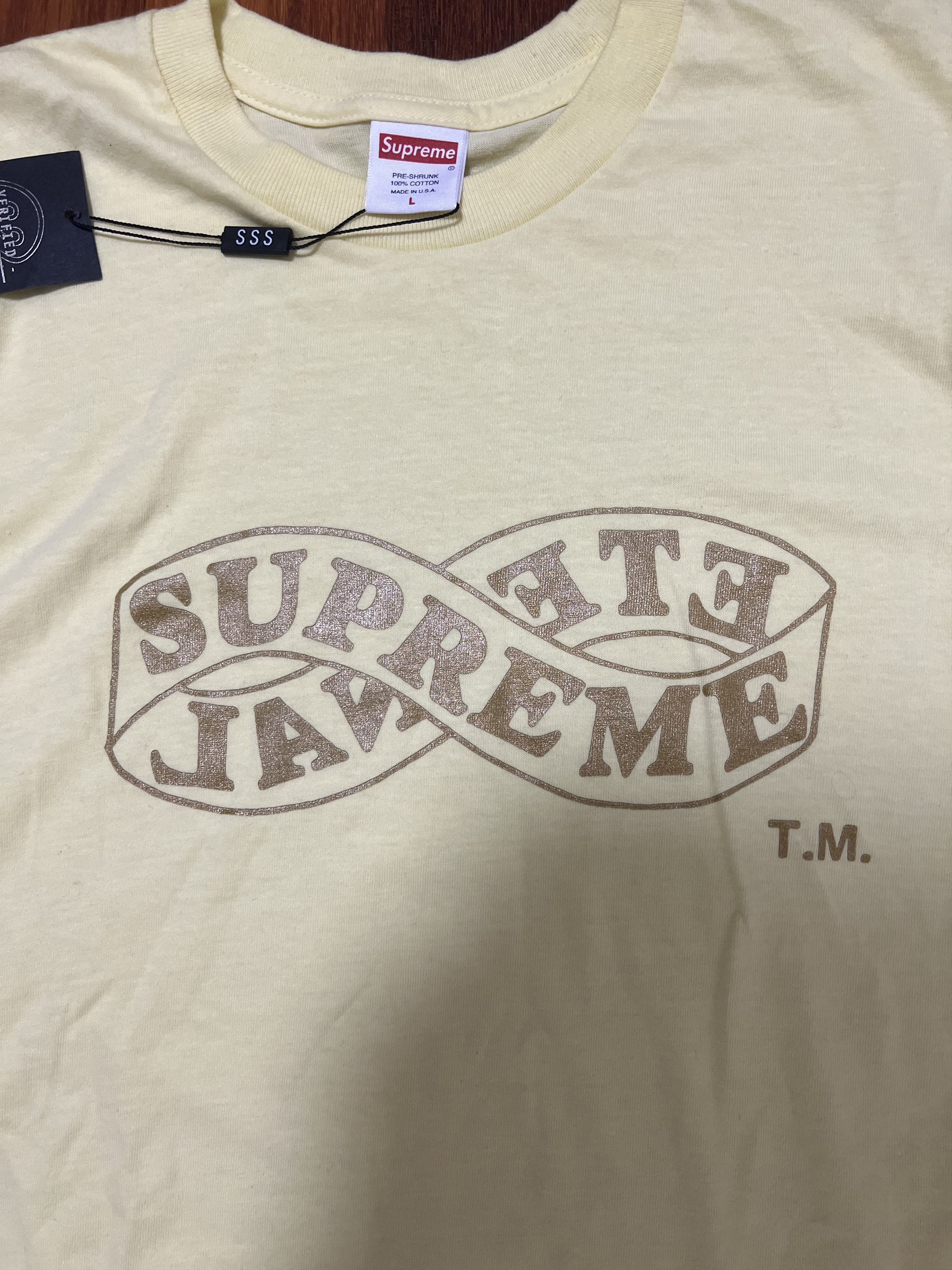 Supreme 💚 FW18 Supreme Pale Yellow Eternal Tee Large NEW Size US L / EU 52-54 / 3 - 4 Thumbnail