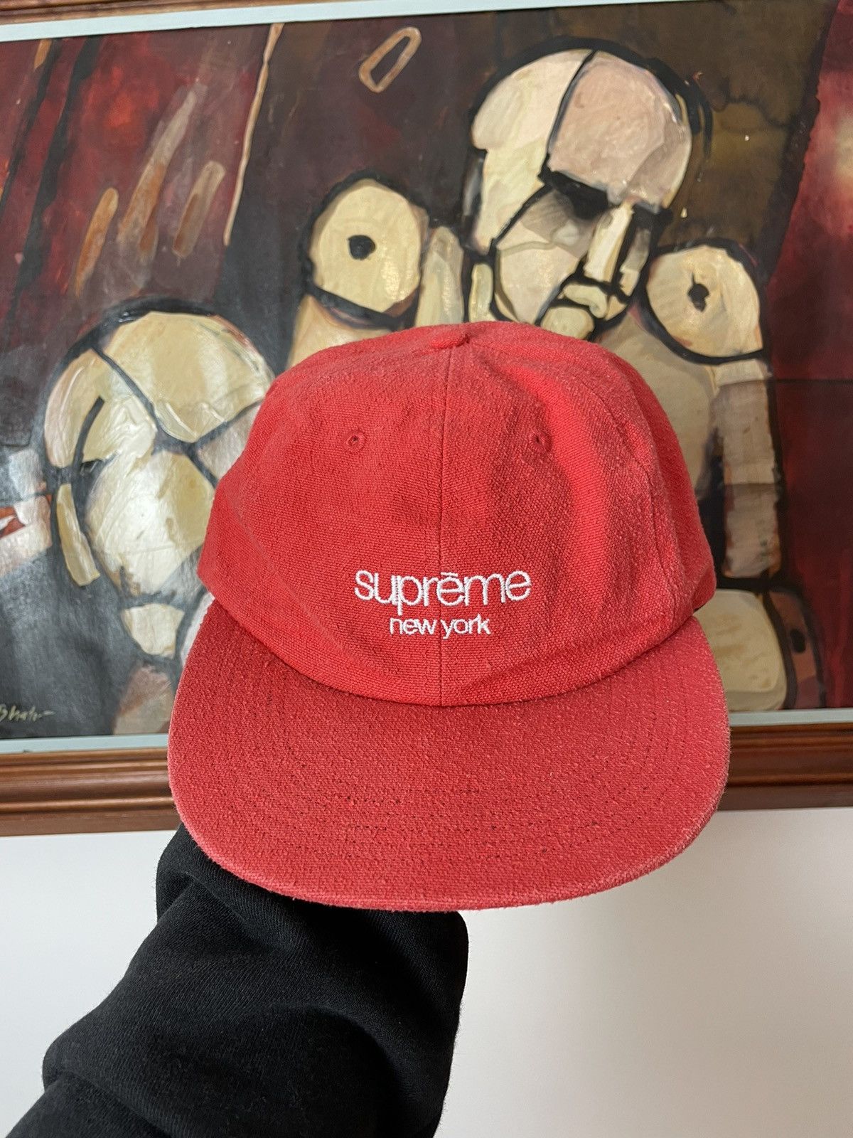 Supreme Supreme New York Classic Logo Red Hat Strapback Snapback Cap ...