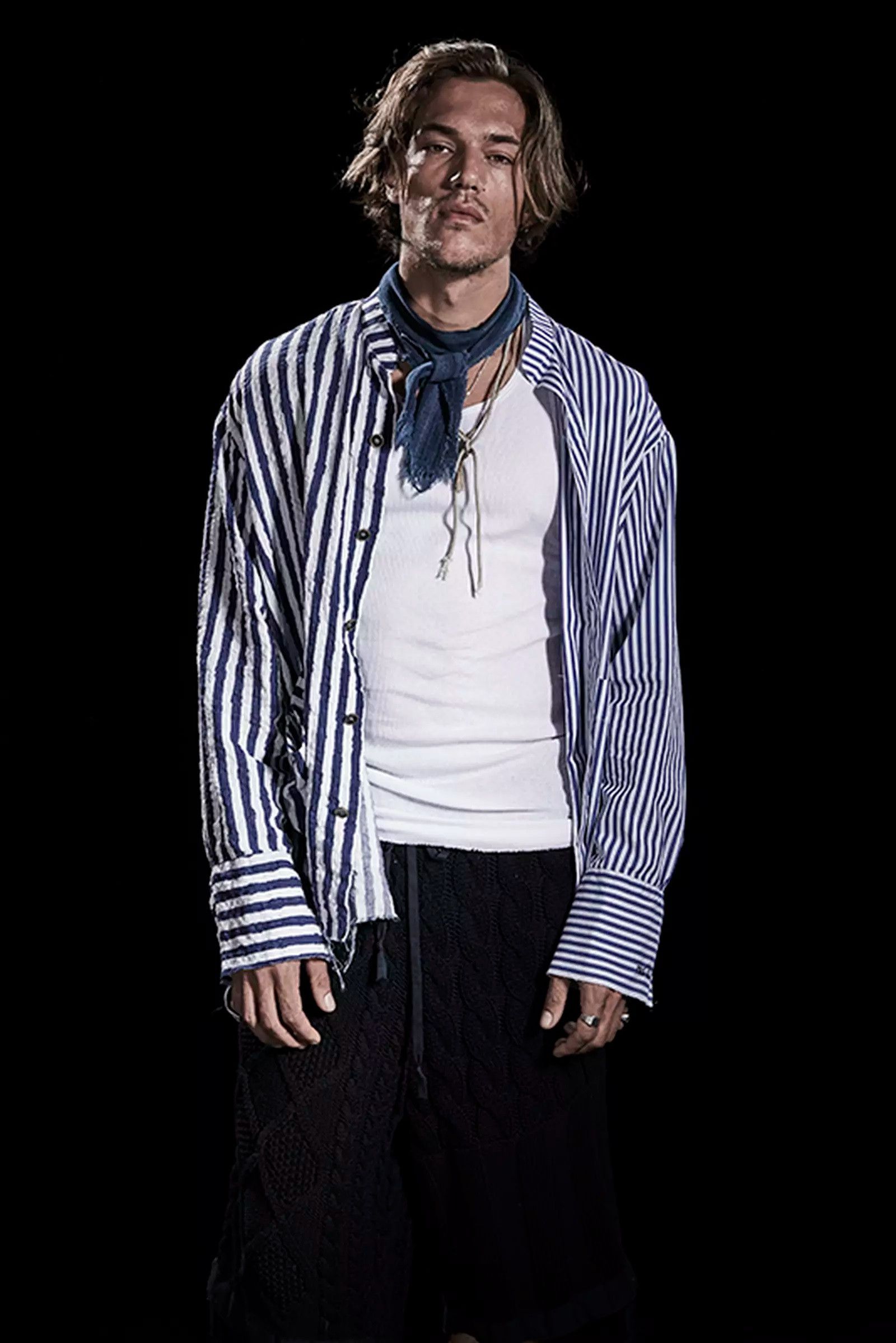 Greg Lauren × Paul & Shark Greg Lauren X Paul & Shark Oversized Contrast Striped Shirt Size US S / EU 44-46 / 1 - 1 Thumbnail