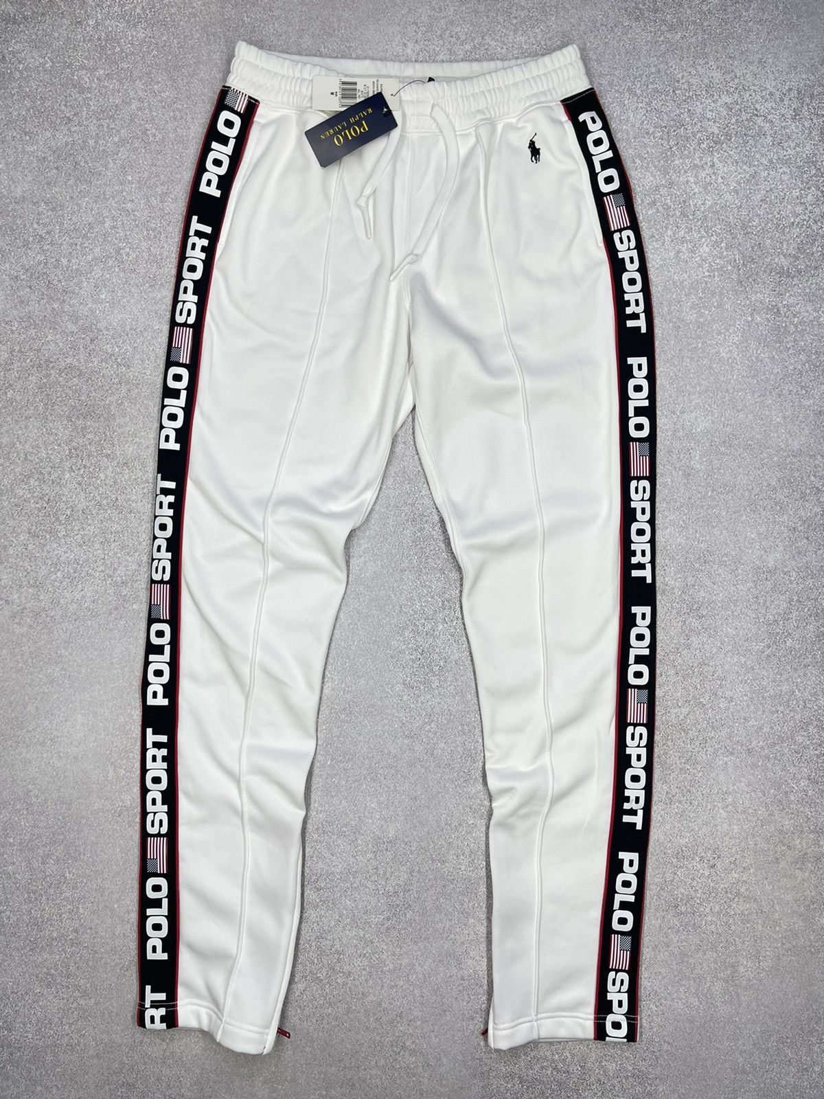 Polo Ralph Lauren × Ralph Lauren Sport × Rugby Ralph Lauren New Polo Sport Ralph Lauren Sweatpants White Lampas Women Size 24" / US 00 / IT 34 - 2 Thumbnail