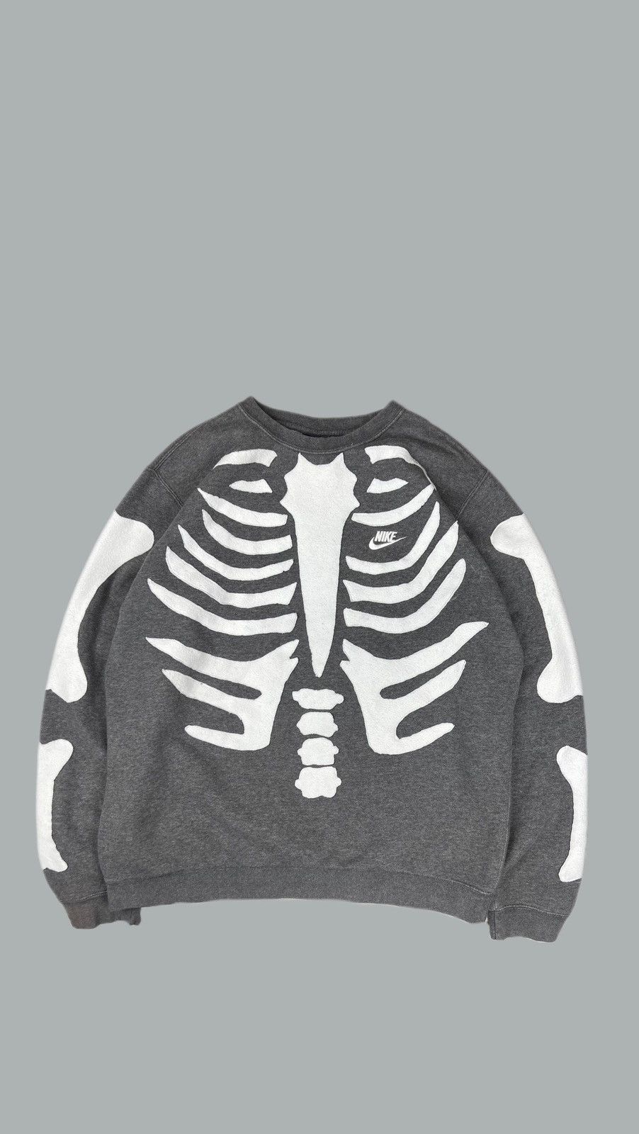 Nike × Vintage Free shipping• nike skeleton skull ☠️ custom rare sweatshirt Size US L / EU 52-54 / 3 - 1 Thumbnail