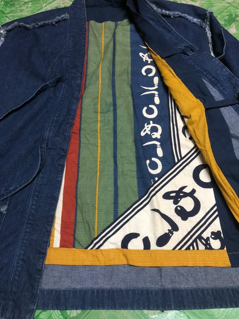 Indigo KAPITAL Kiro Hirata Indigo Sashiko Blue Denim Kimono Japan Size US M / EU 48-50 / 2 - 2 Thumbnail