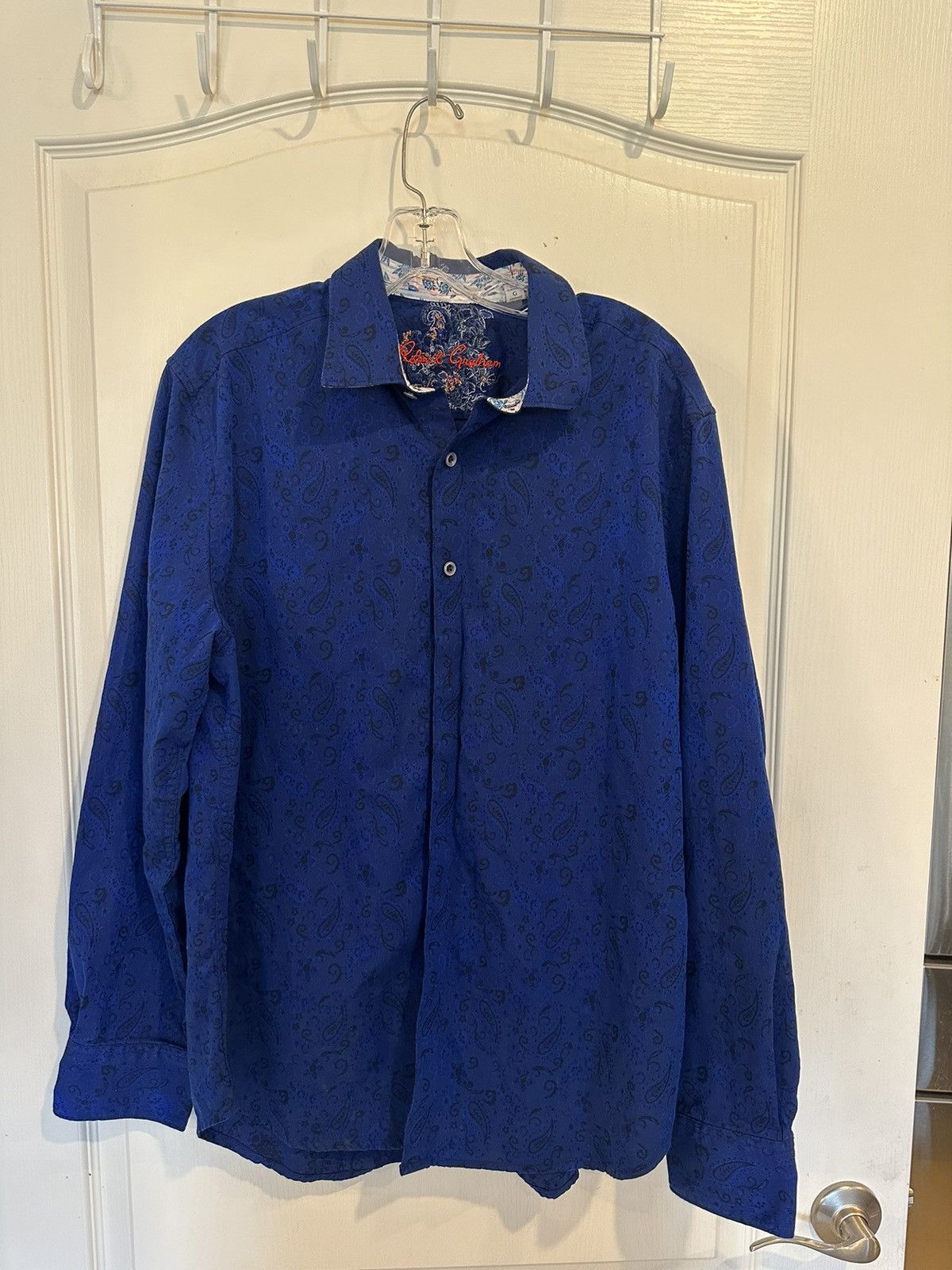 Robert Graham Men's blue paisley long sleeve Shirt sz large