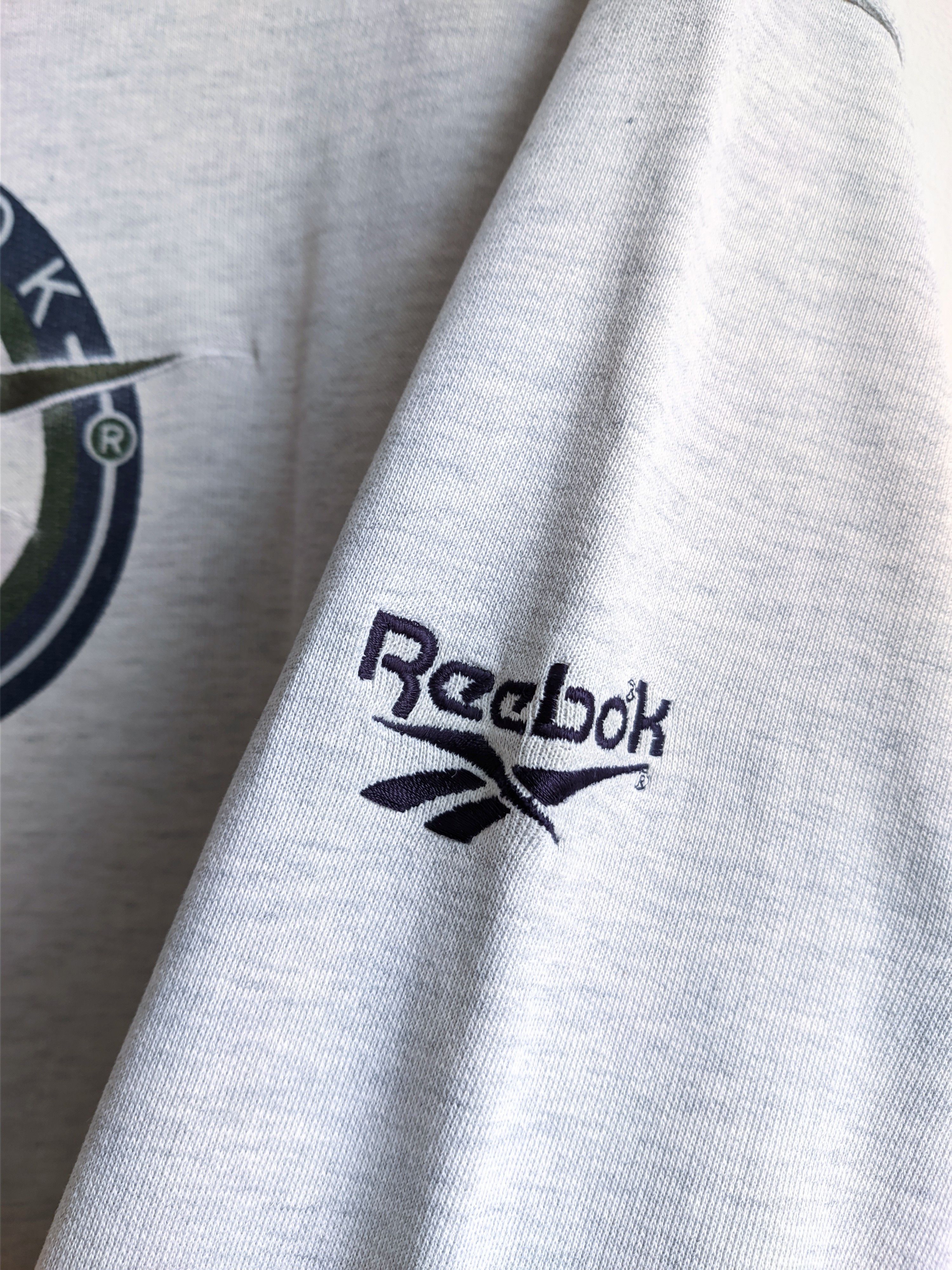 Reebok Reebok vintage hoodie big logo 90s gray Size US L / EU 52-54 / 3 - 3 Thumbnail
