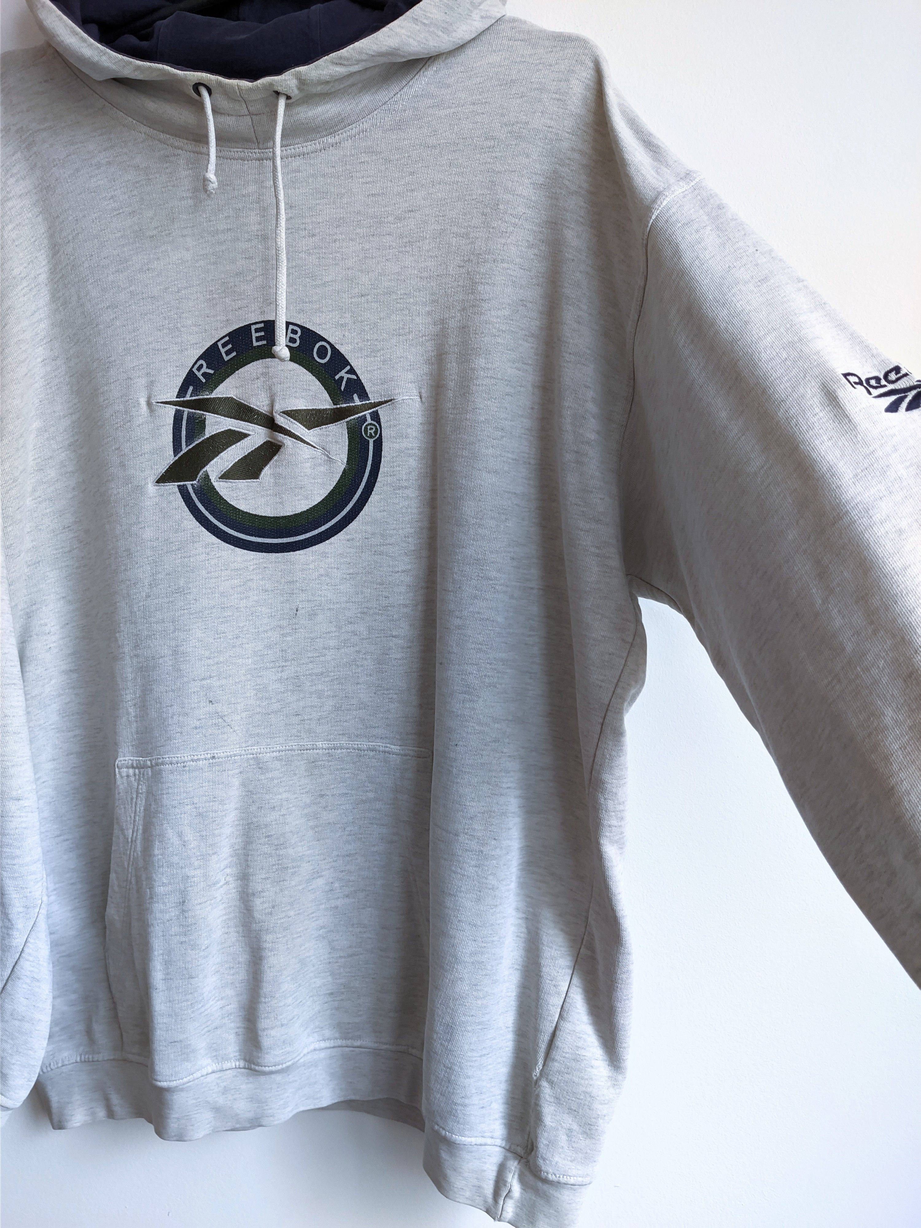 Reebok Reebok vintage hoodie big logo 90s gray Size US L / EU 52-54 / 3 - 5 Thumbnail