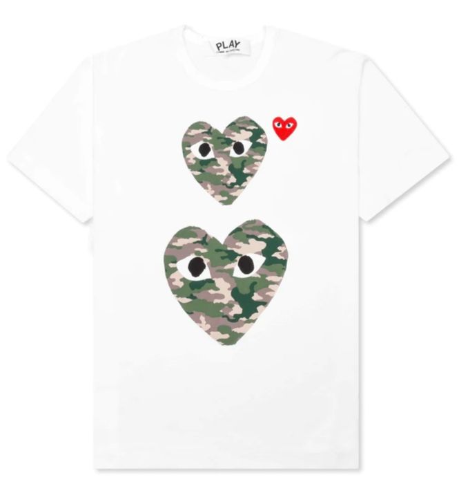 Comme des Garcons SPOOKY SALE CDG Double Camo Heart T Shirt