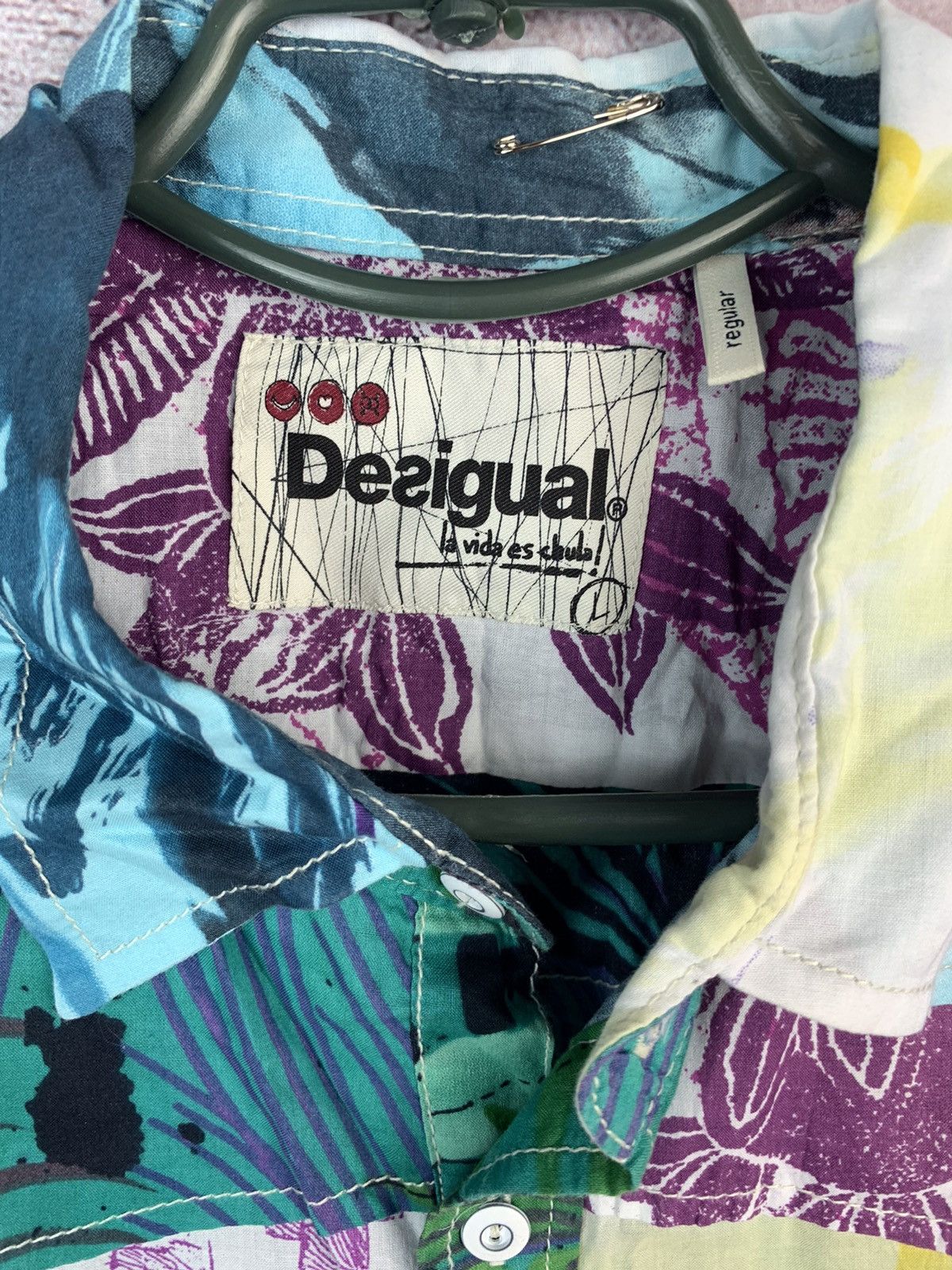 Desigual Desigual Vintage Mens Art Hawaiian Shirt Size US L / EU 52-54 / 3 - 4 Thumbnail