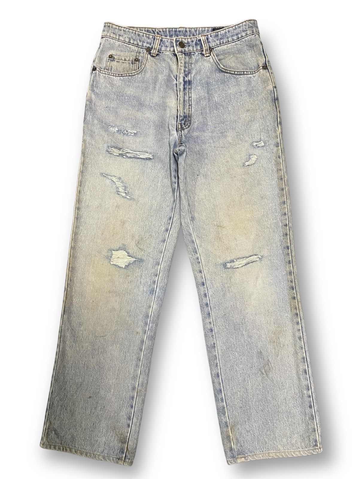 image of Archival Clothing x Big John Vintage Big John Made In Japan Distressed Style Jeans in Blue (Size 30