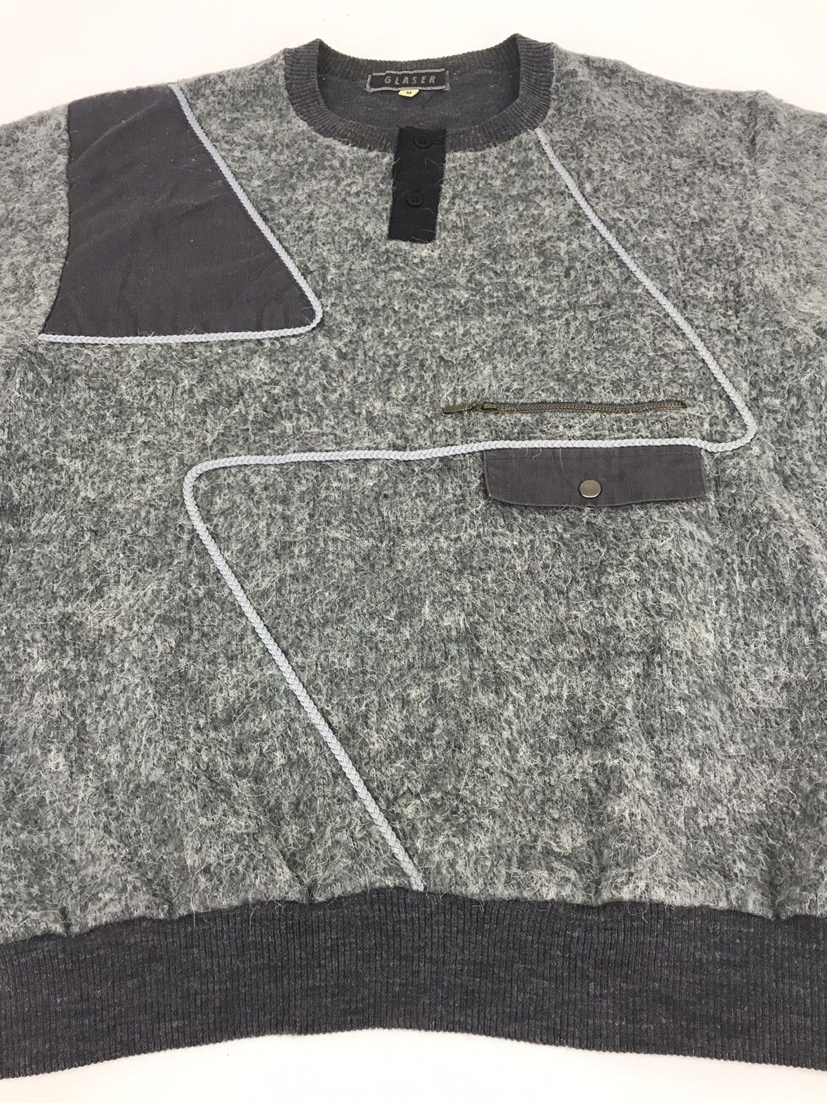 Japanese Brand Vintage Glaser Sweatshirt Patchwork Pull Over Single Pocket Size US S / EU 44-46 / 1 - 3 Thumbnail