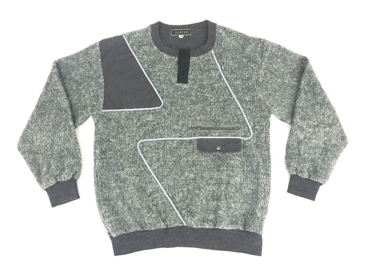 Japanese Brand Vintage Glaser Sweatshirt Patchwork Pull Over Single Pocket Size US S / EU 44-46 / 1 - 1 Thumbnail