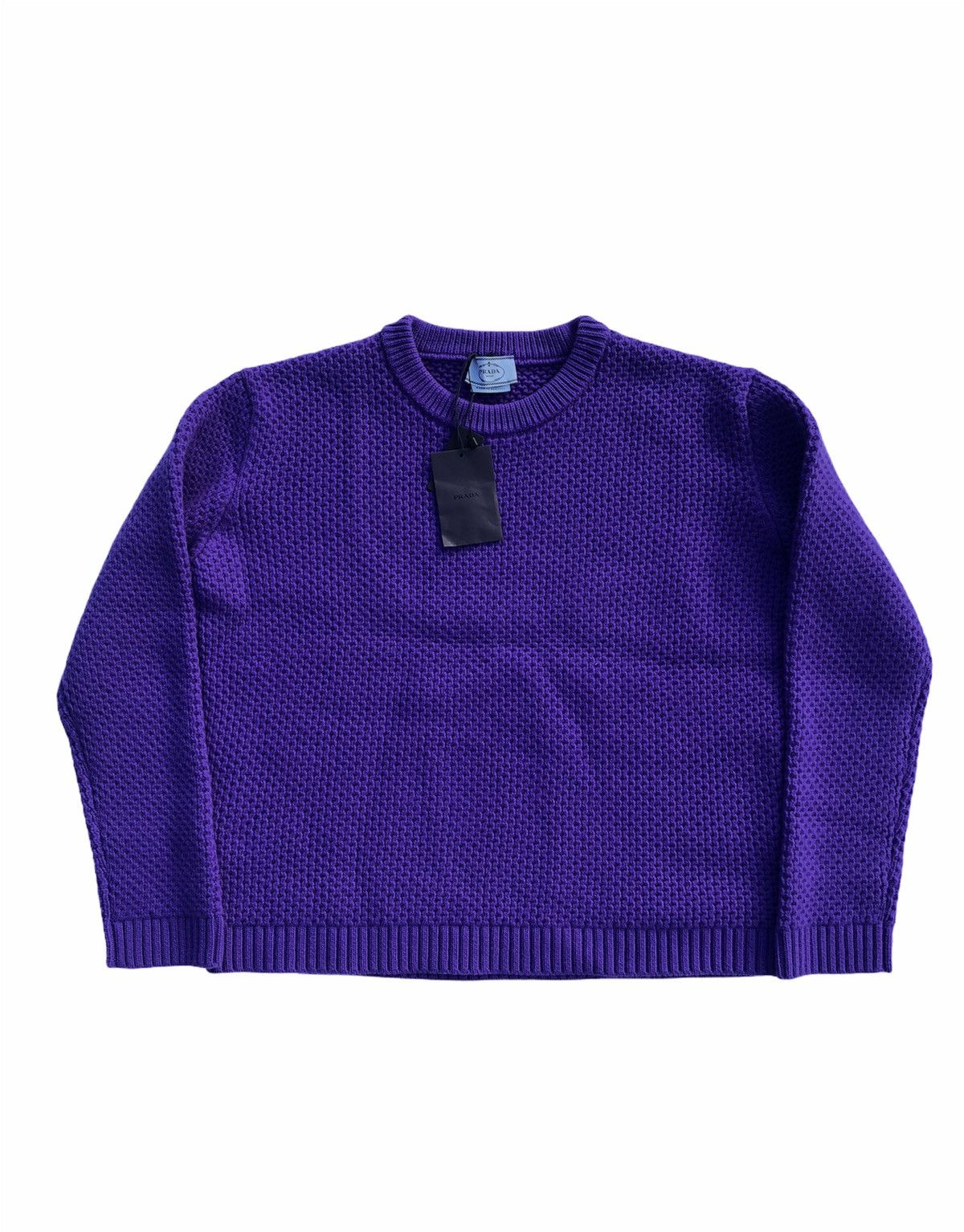 PRADA BNWT PURPLE KNIT CREWNECK SWEATER SIZE 48