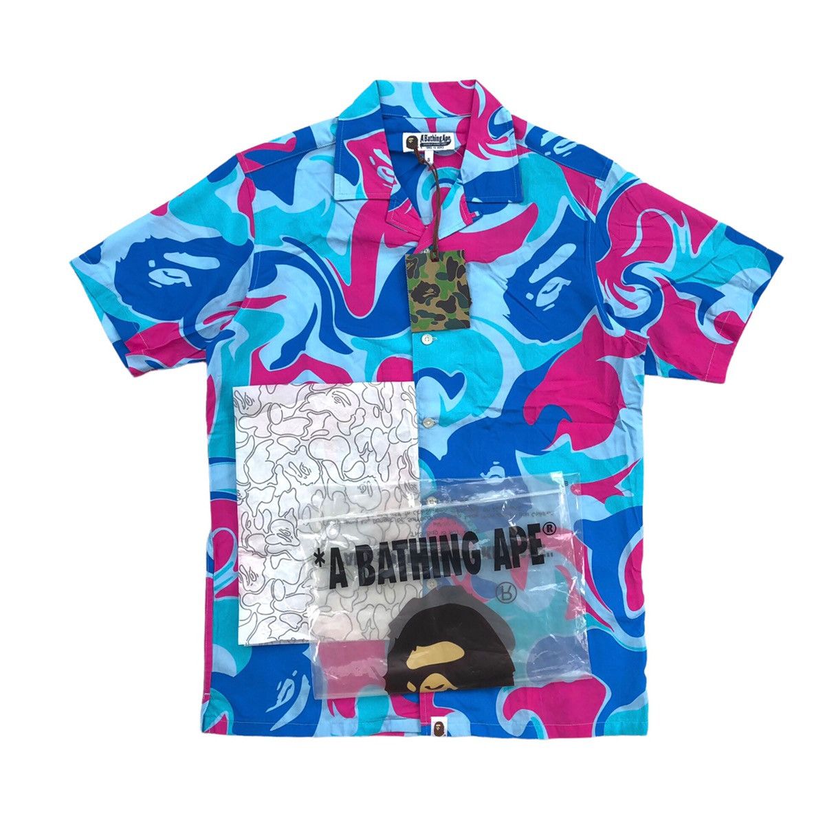 Bape MARBLE CAMO OPEN COLLAR SHIRT Size US S / EU 44-46 / 1 - 3 Thumbnail