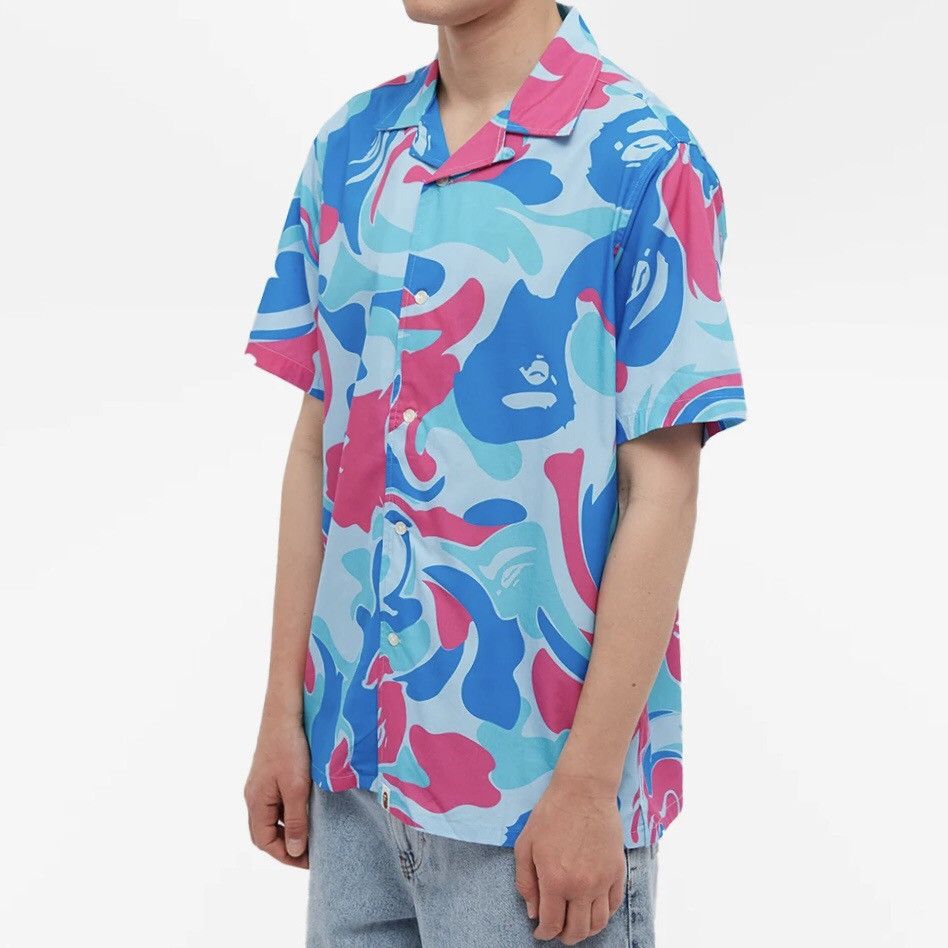 Bape MARBLE CAMO OPEN COLLAR SHIRT Size US S / EU 44-46 / 1 - 5 Thumbnail
