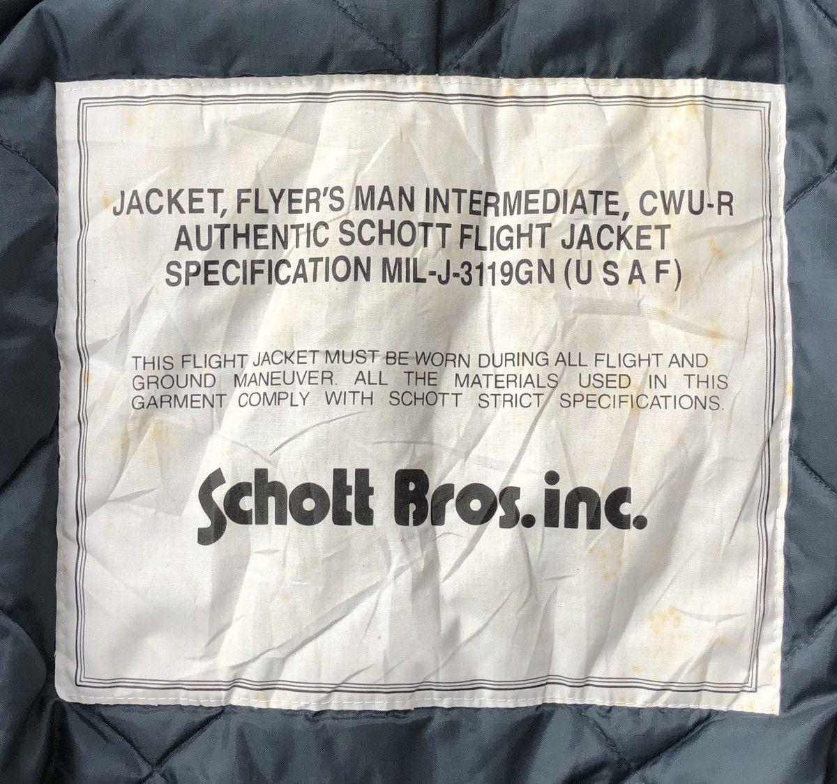 Schott 🔥Vtg Schott Bross Type CWU-R USAF Bomber Flight Jacket Size US L / EU 52-54 / 3 - 17 Thumbnail