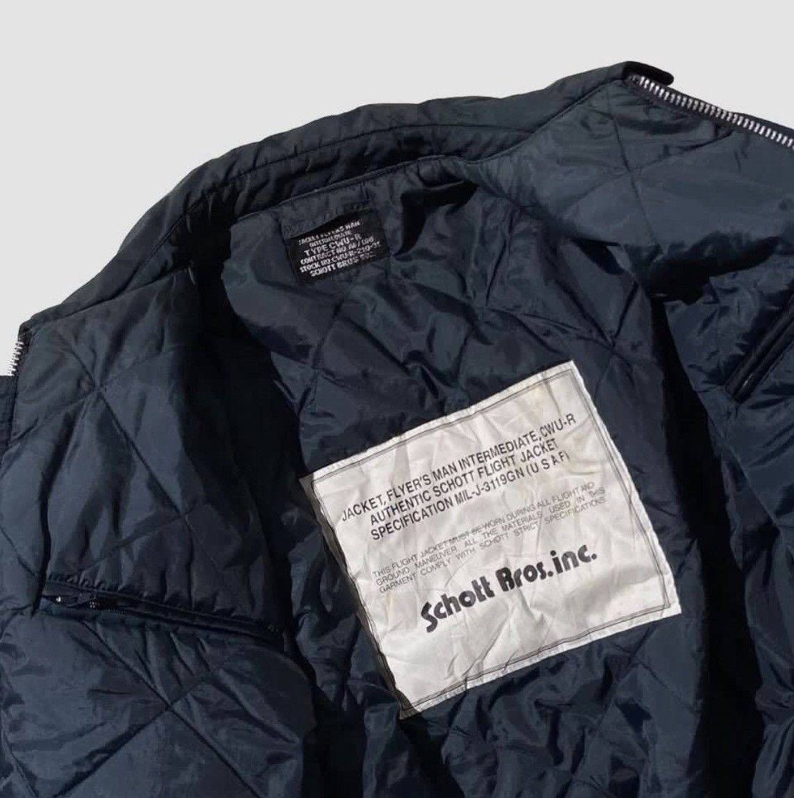 Schott 🔥Vtg Schott Bross Type CWU-R USAF Bomber Flight Jacket Size US L / EU 52-54 / 3 - 11 Thumbnail
