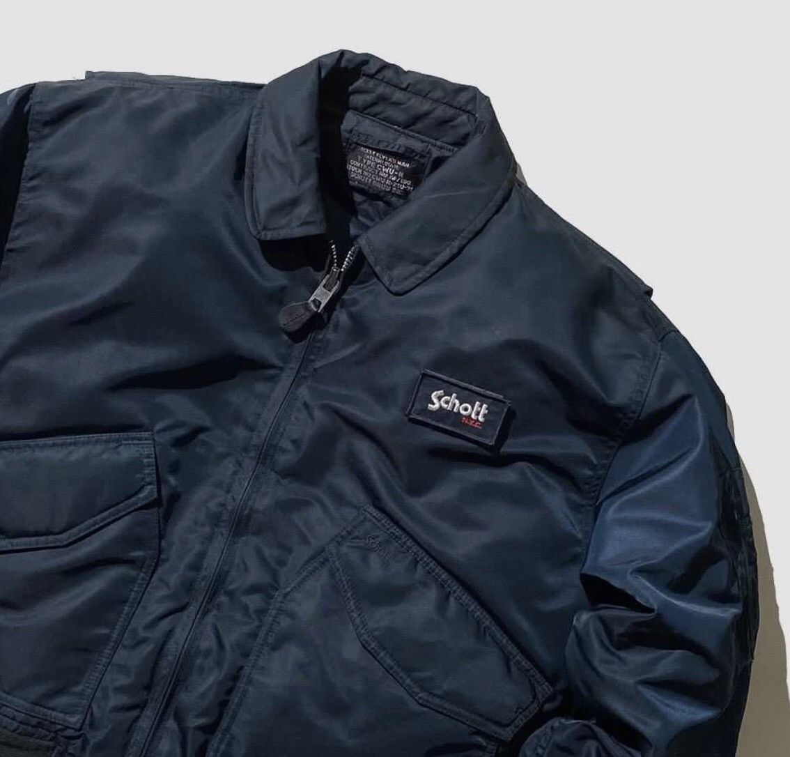 Schott 🔥Vtg Schott Bross Type CWU-R USAF Bomber Flight Jacket Size US L / EU 52-54 / 3 - 5 Thumbnail