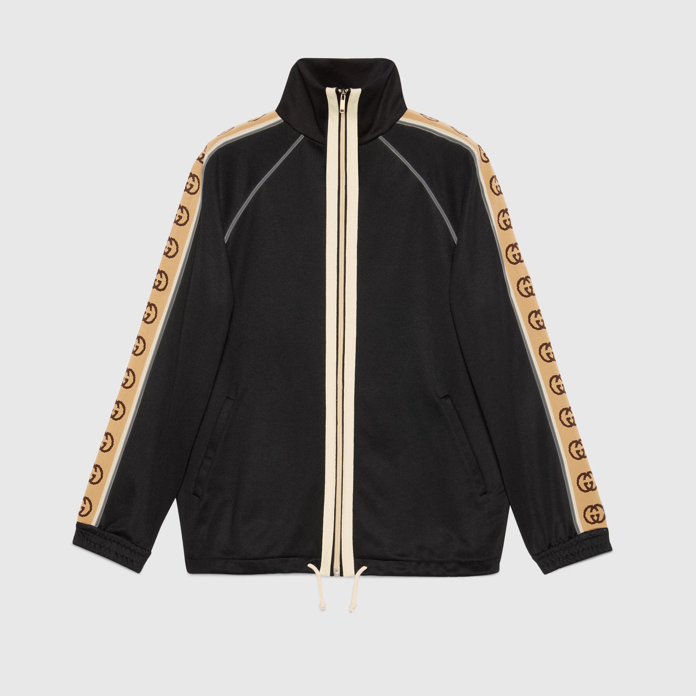 image of Gucci Oversize Technical Jersey Jacket in Black, Men's (Size XL)