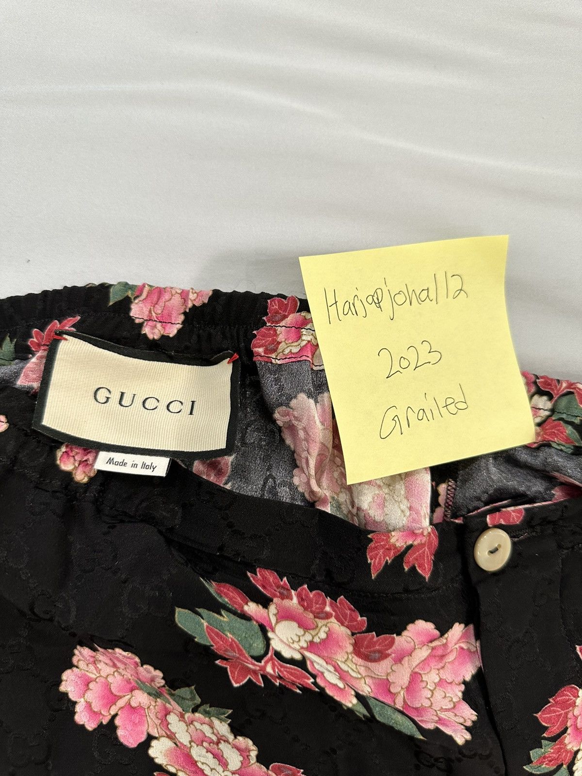 Gucci Peony Print Silk Shorts