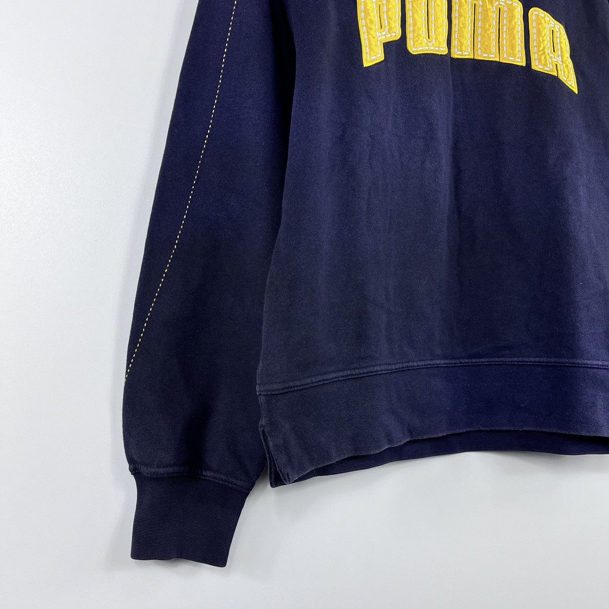 Puma × Vintage Vintage 90’s Puma Big Logo Sweatshirt Navy Size S Size US S / EU 44-46 / 1 - 4 Thumbnail