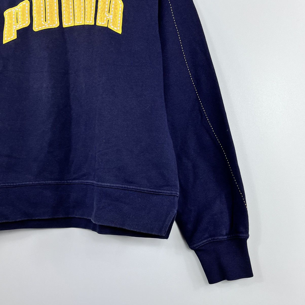 Puma × Vintage Vintage 90’s Puma Big Logo Sweatshirt Navy Size S Size US S / EU 44-46 / 1 - 5 Thumbnail