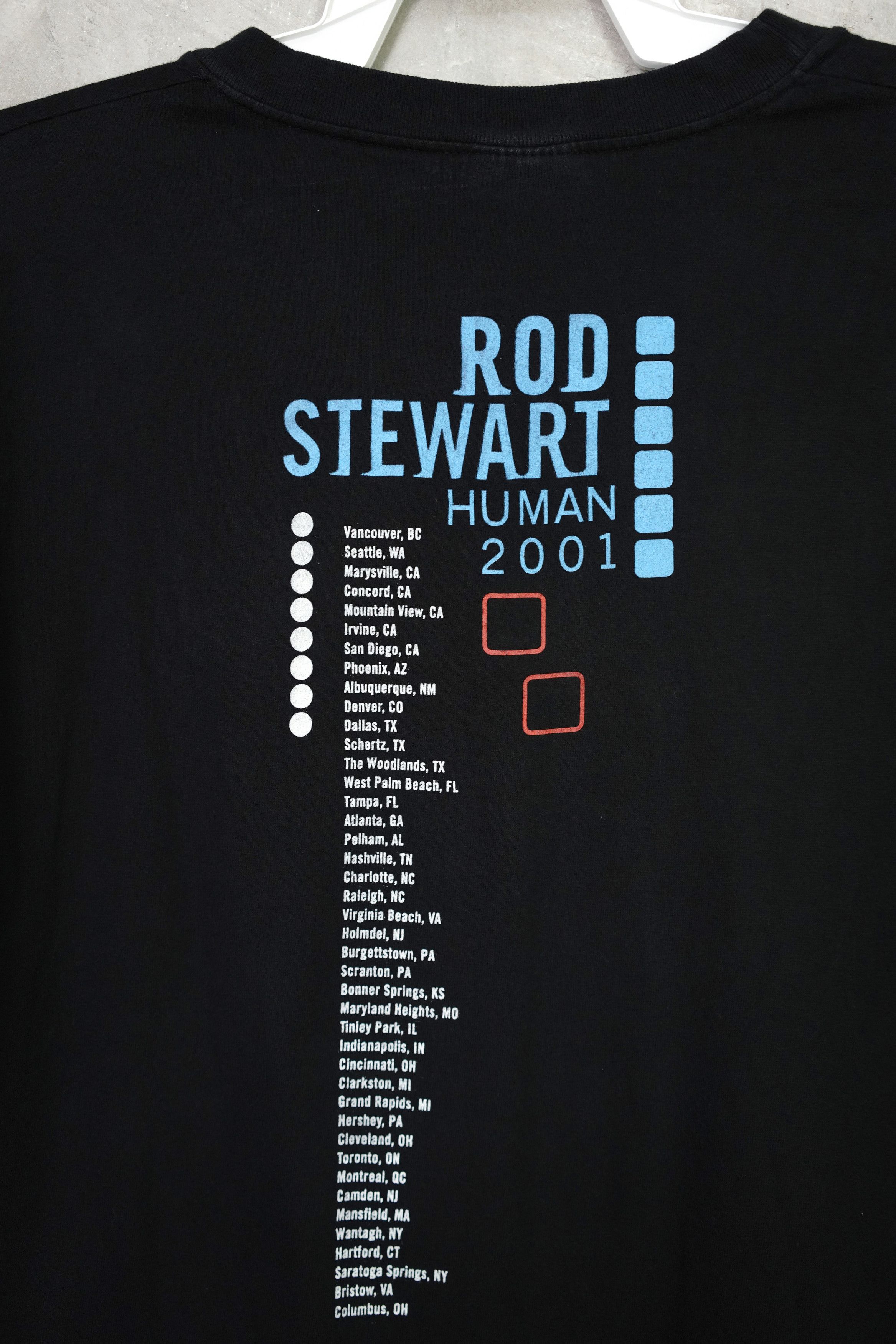 Band Tees × Vintage Vintage Y2K Rod Steward Human 2001 Tour TShirt Size US L / EU 52-54 / 3 - 4 Thumbnail