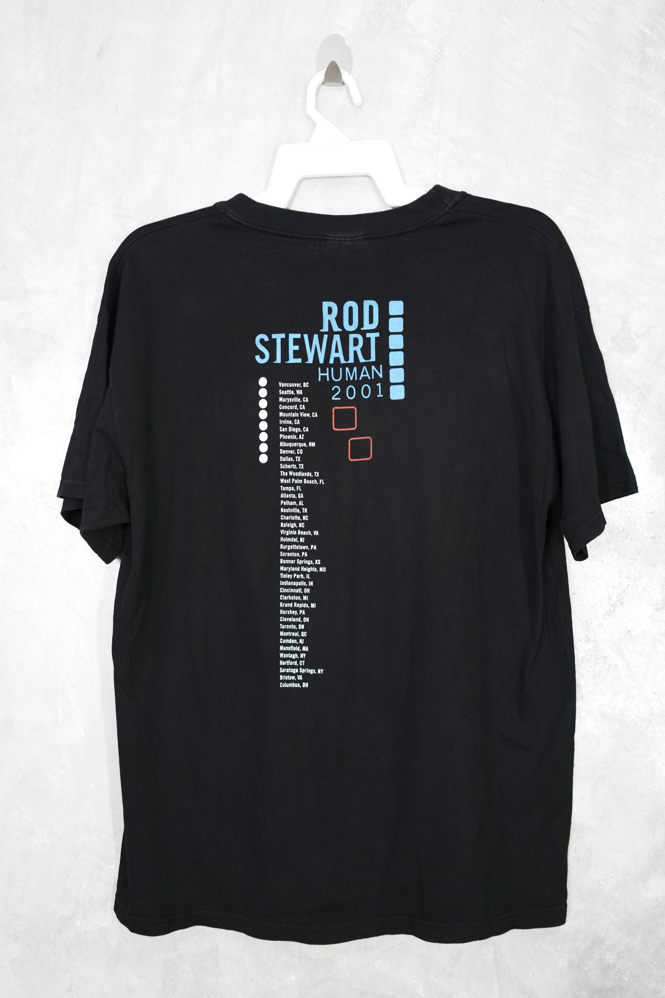 Band Tees × Vintage Vintage Y2K Rod Steward Human 2001 Tour TShirt Size US L / EU 52-54 / 3 - 2 Thumbnail