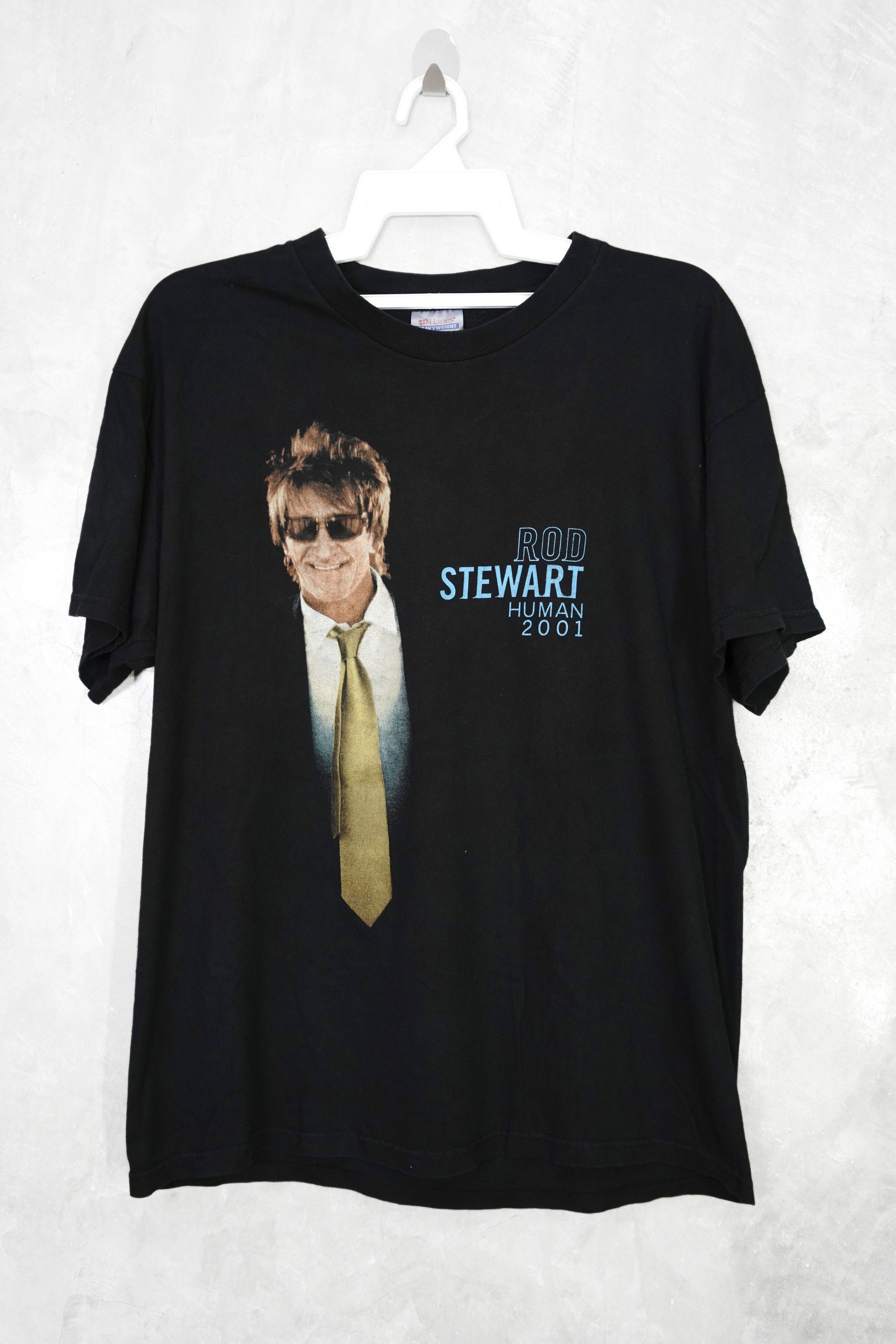Band Tees × Vintage Vintage Y2K Rod Steward Human 2001 Tour TShirt Size US L / EU 52-54 / 3 - 1 Thumbnail