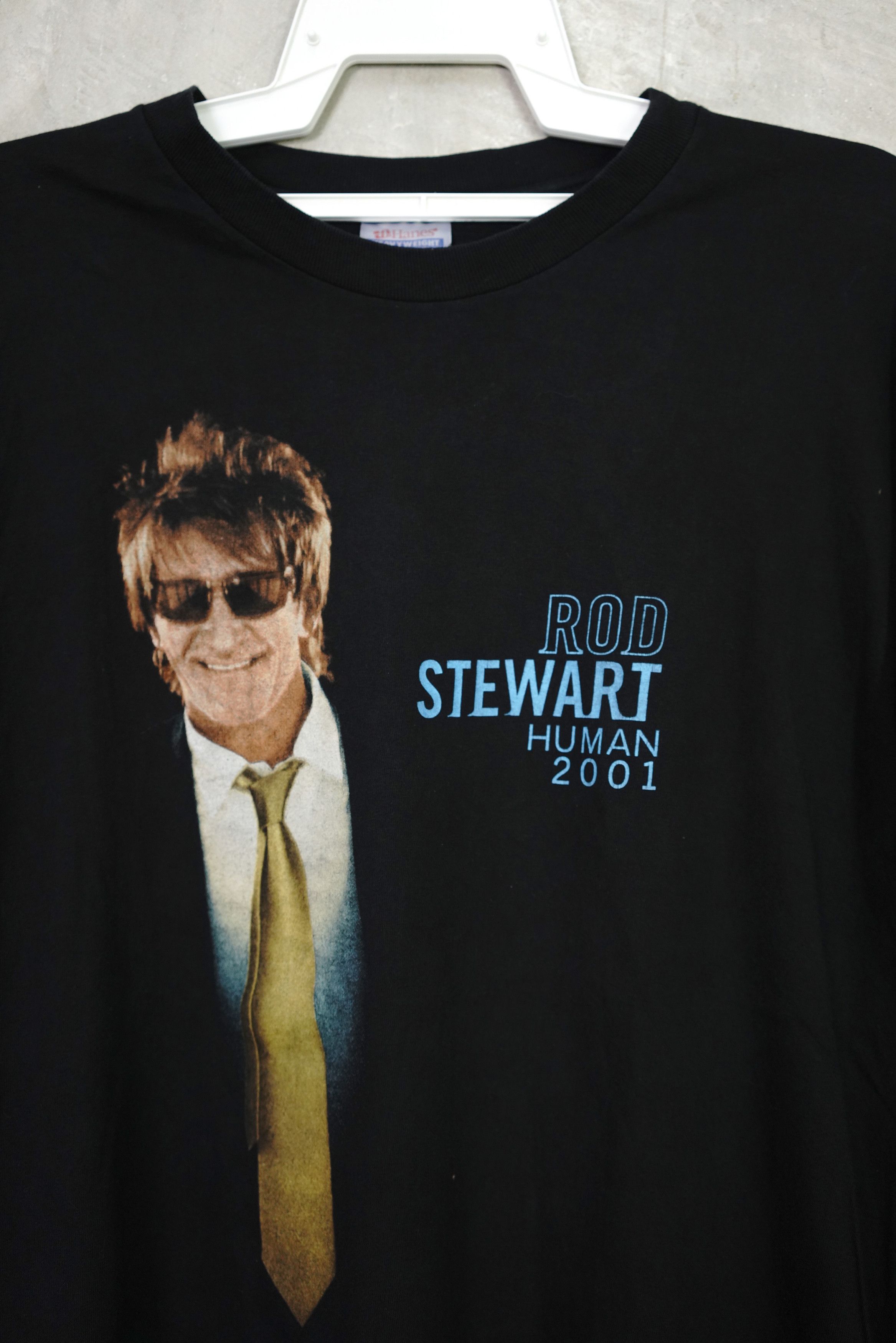 Band Tees × Vintage Vintage Y2K Rod Steward Human 2001 Tour TShirt Size US L / EU 52-54 / 3 - 3 Thumbnail