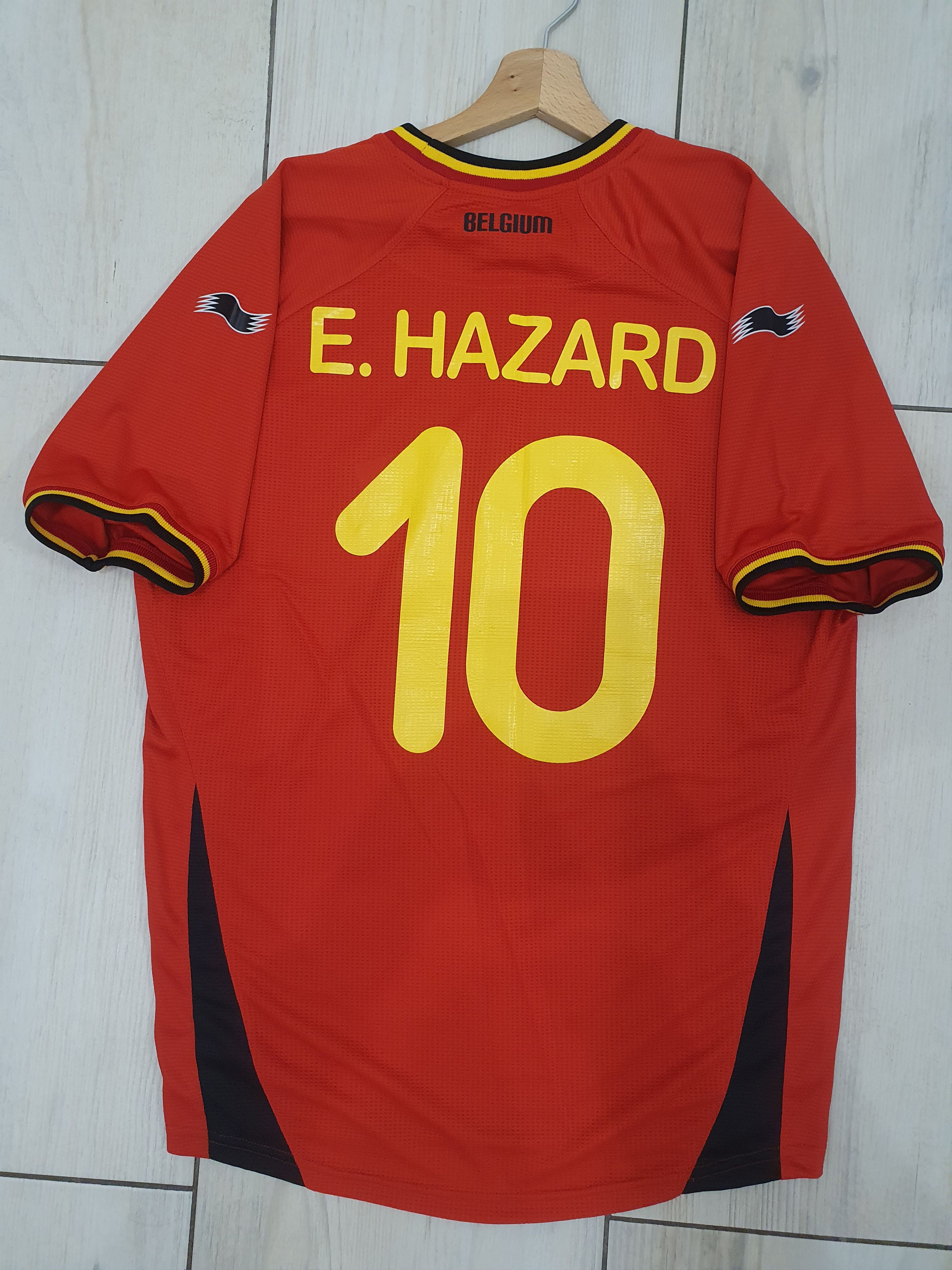 image of Hazard Burrda Belgium 2014 Size L XL Jersey Shirt Soccer in Red, Men's