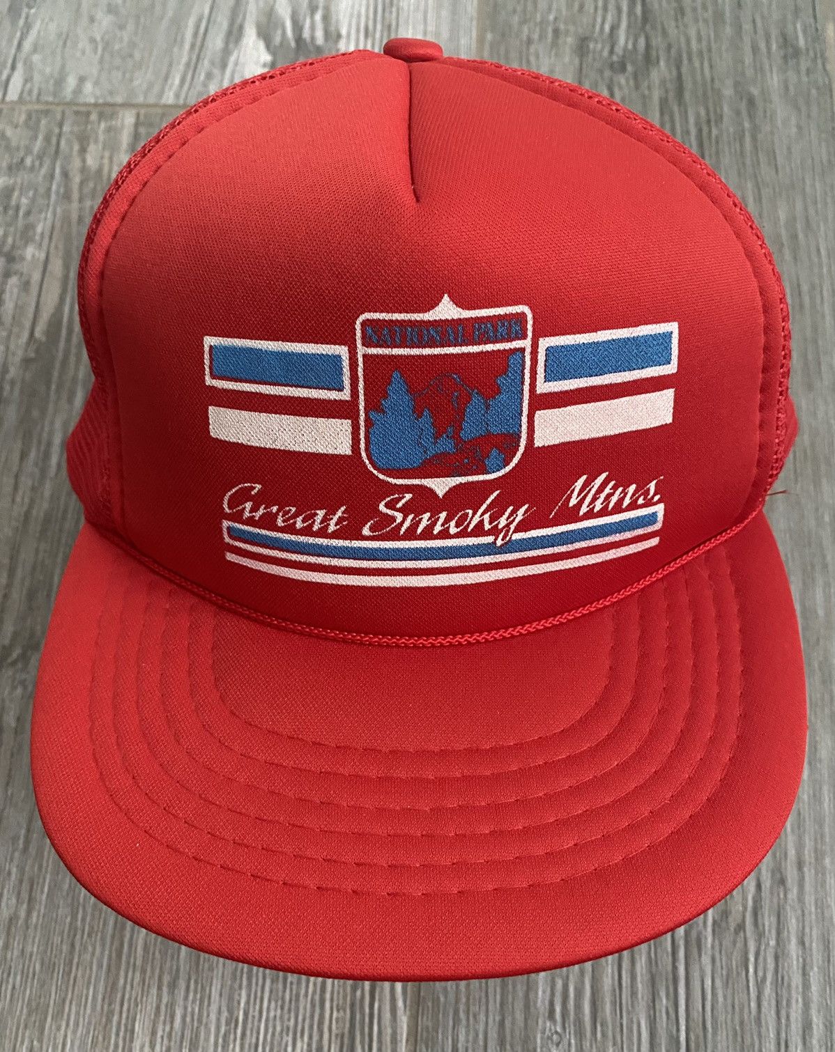Vintage 1980s Great Smoky Mountains National Park Red Vintage Hat Size ONE SIZE - 1 Thumbnail