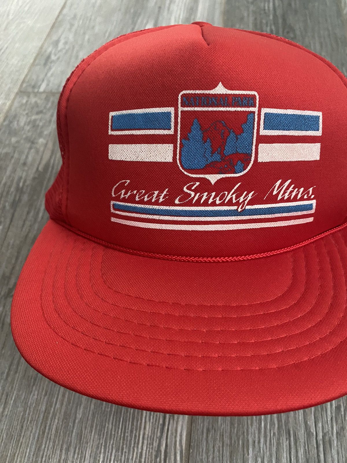 Vintage 1980s Great Smoky Mountains National Park Red Vintage Hat Size ONE SIZE - 3 Thumbnail