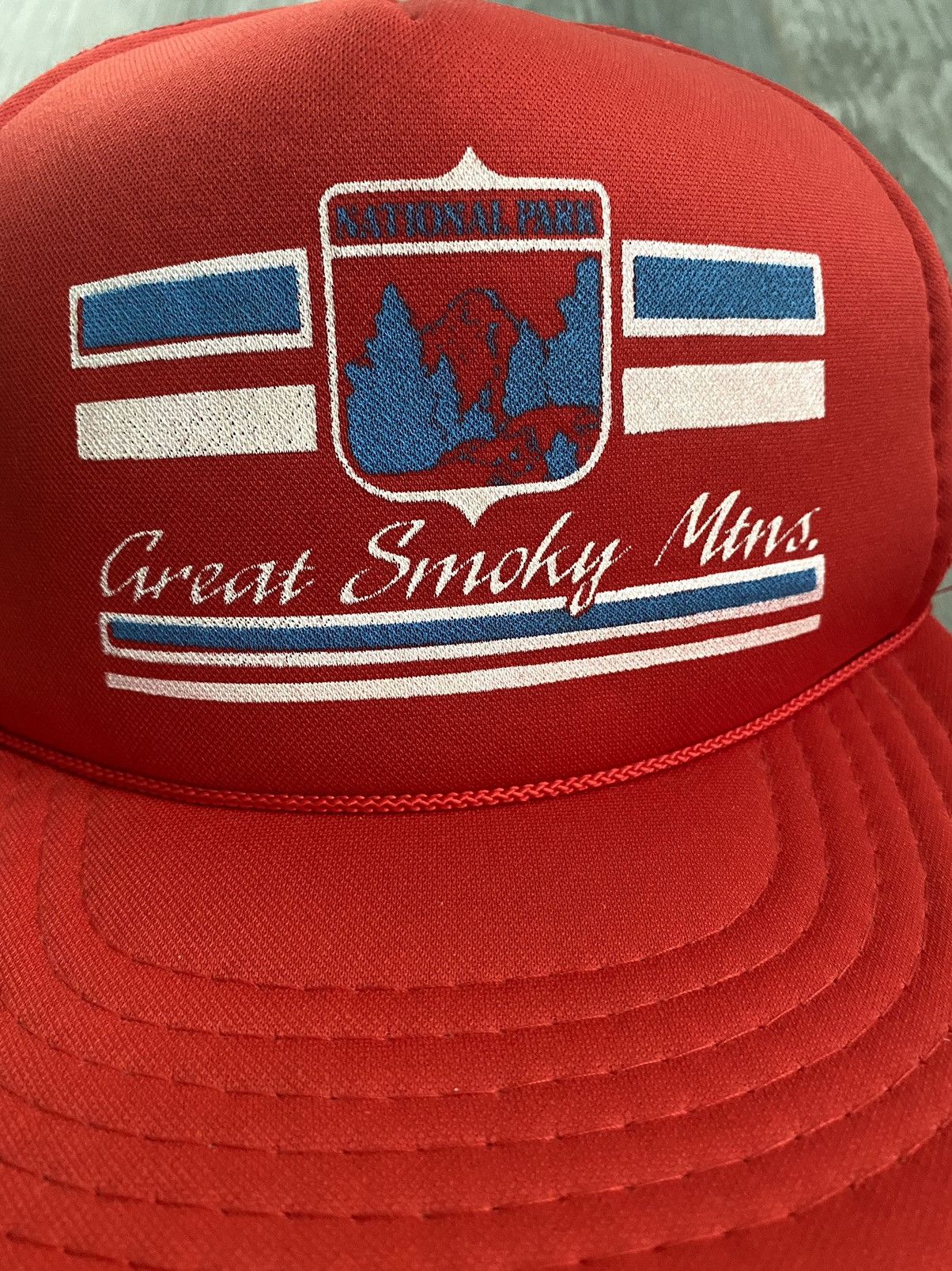 Vintage 1980s Great Smoky Mountains National Park Red Vintage Hat Size ONE SIZE - 4 Thumbnail