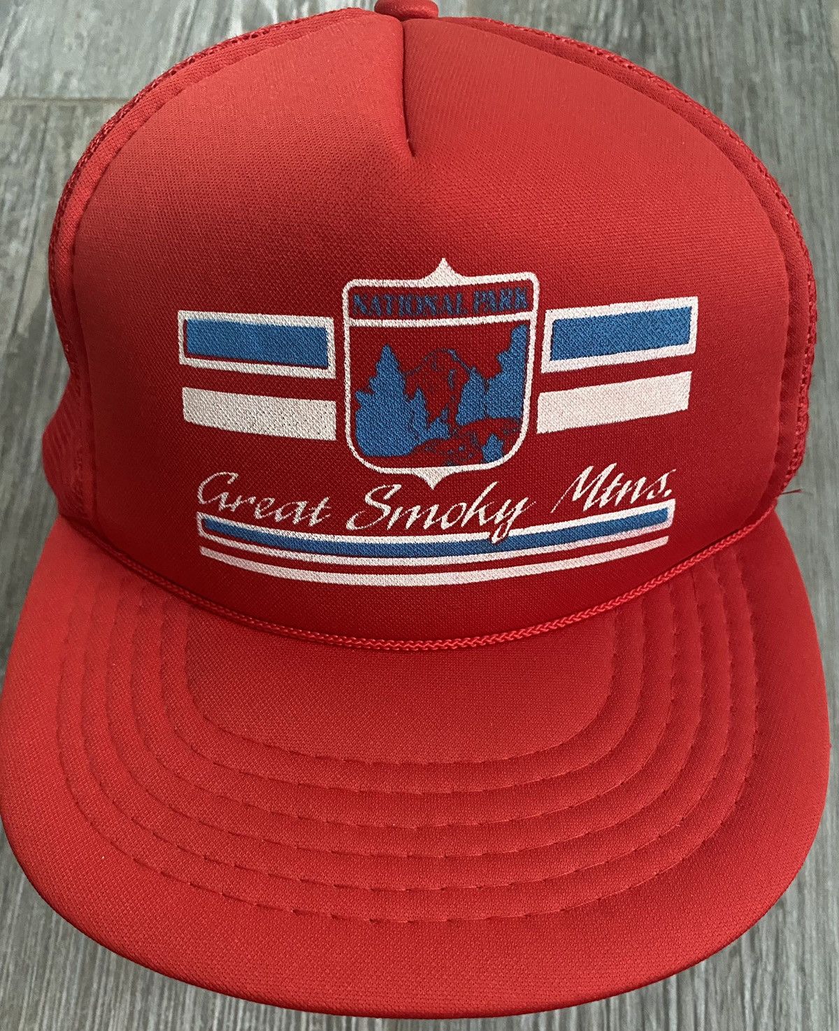 Vintage 1980s Great Smoky Mountains National Park Red Vintage Hat Size ONE SIZE - 2 Thumbnail
