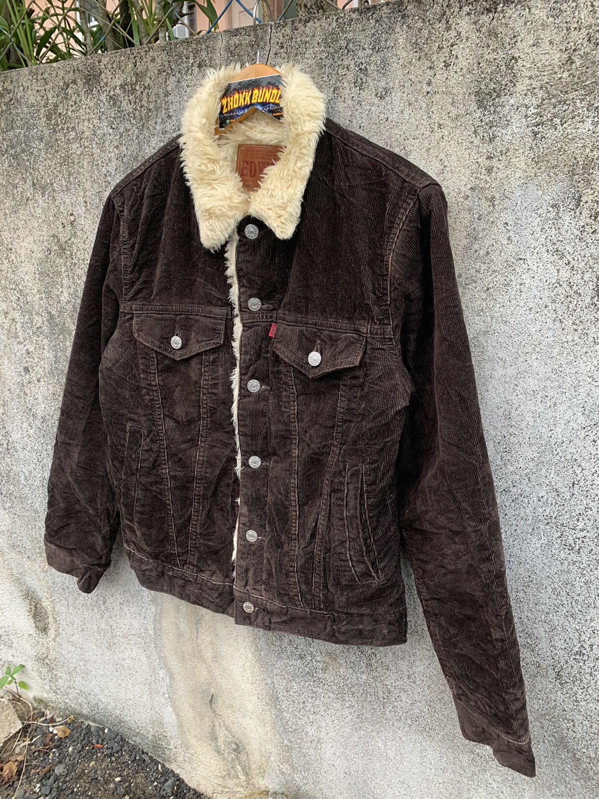 Edwin × Japanese Brand VINTAGE EDWIN COLDUROY TRUCKER JACKET FAUX FUR LINING Size US M / EU 48-50 / 2 - 2 Thumbnail