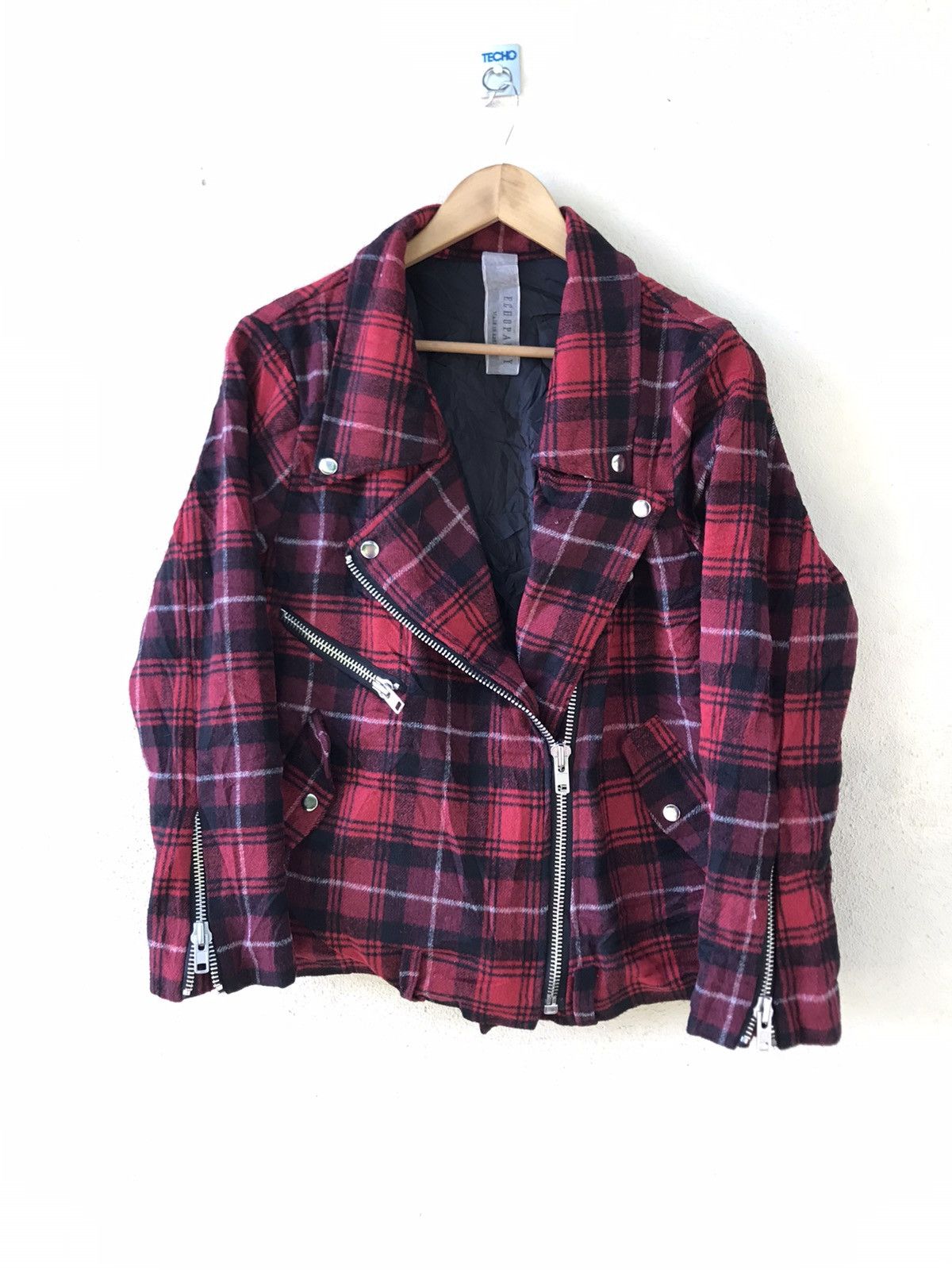 image of Seditionaries Bondage Zipper Checkered Biker Punk Jacket, Men's (Size Medium)