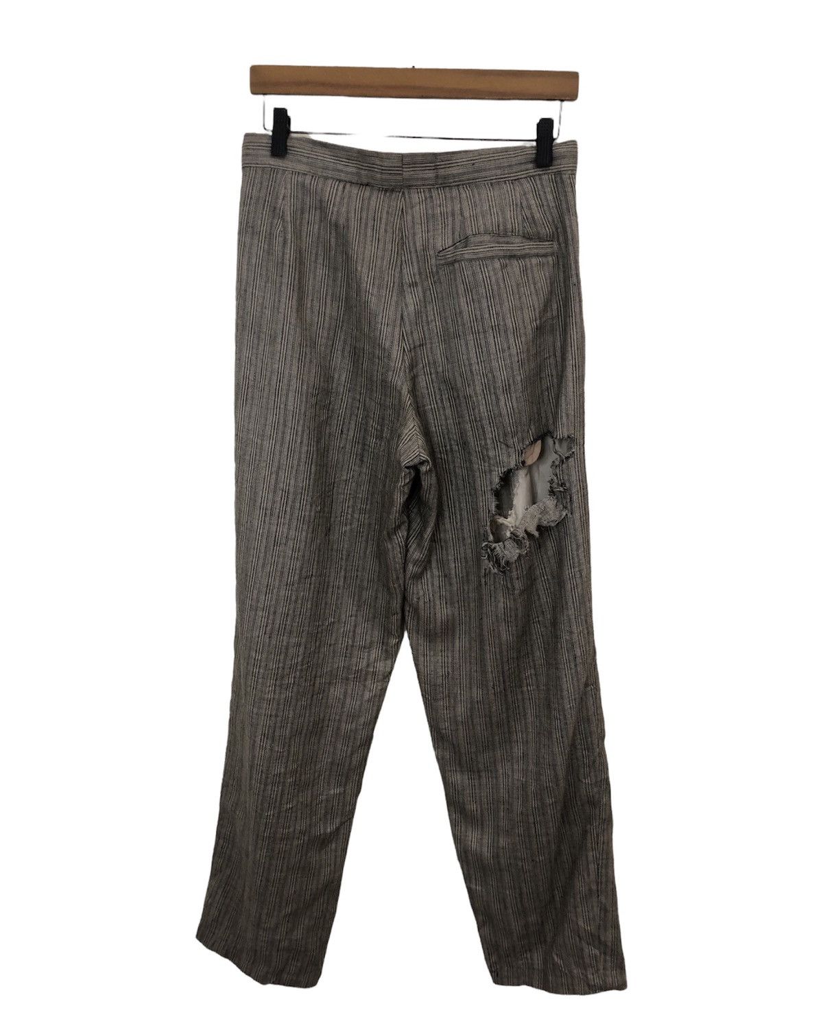 Issey Miyake 90s Issey Miyake Men Gabardine Distressed Linen Wool Pant Size US 29 - 5 Thumbnail