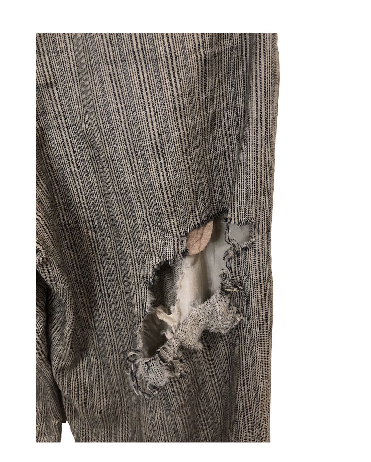 Issey Miyake 90s Issey Miyake Men Gabardine Distressed Linen Wool Pant Size US 29 - 6 Thumbnail