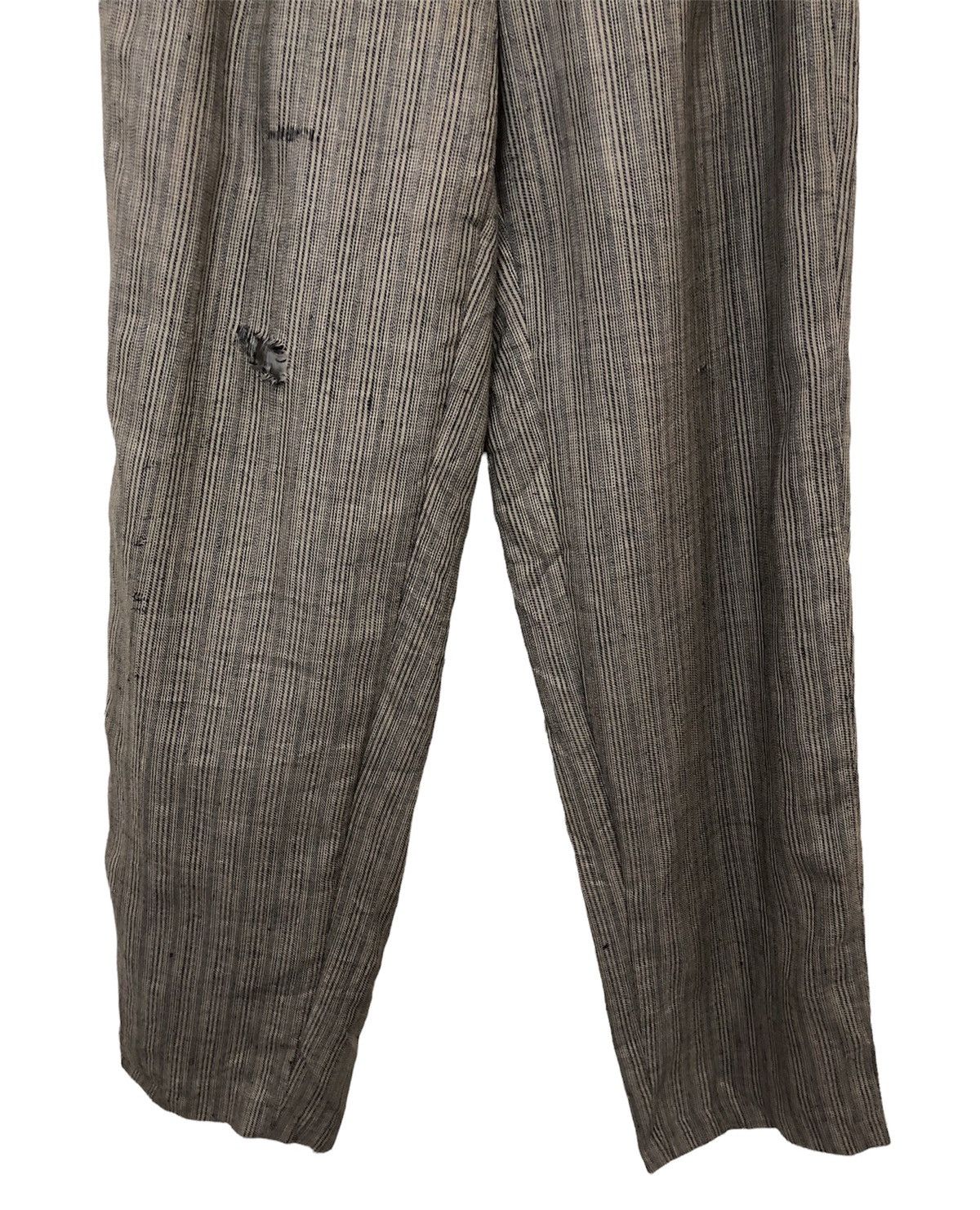 Issey Miyake 90s Issey Miyake Men Gabardine Distressed Linen Wool Pant Size US 29 - 3 Thumbnail