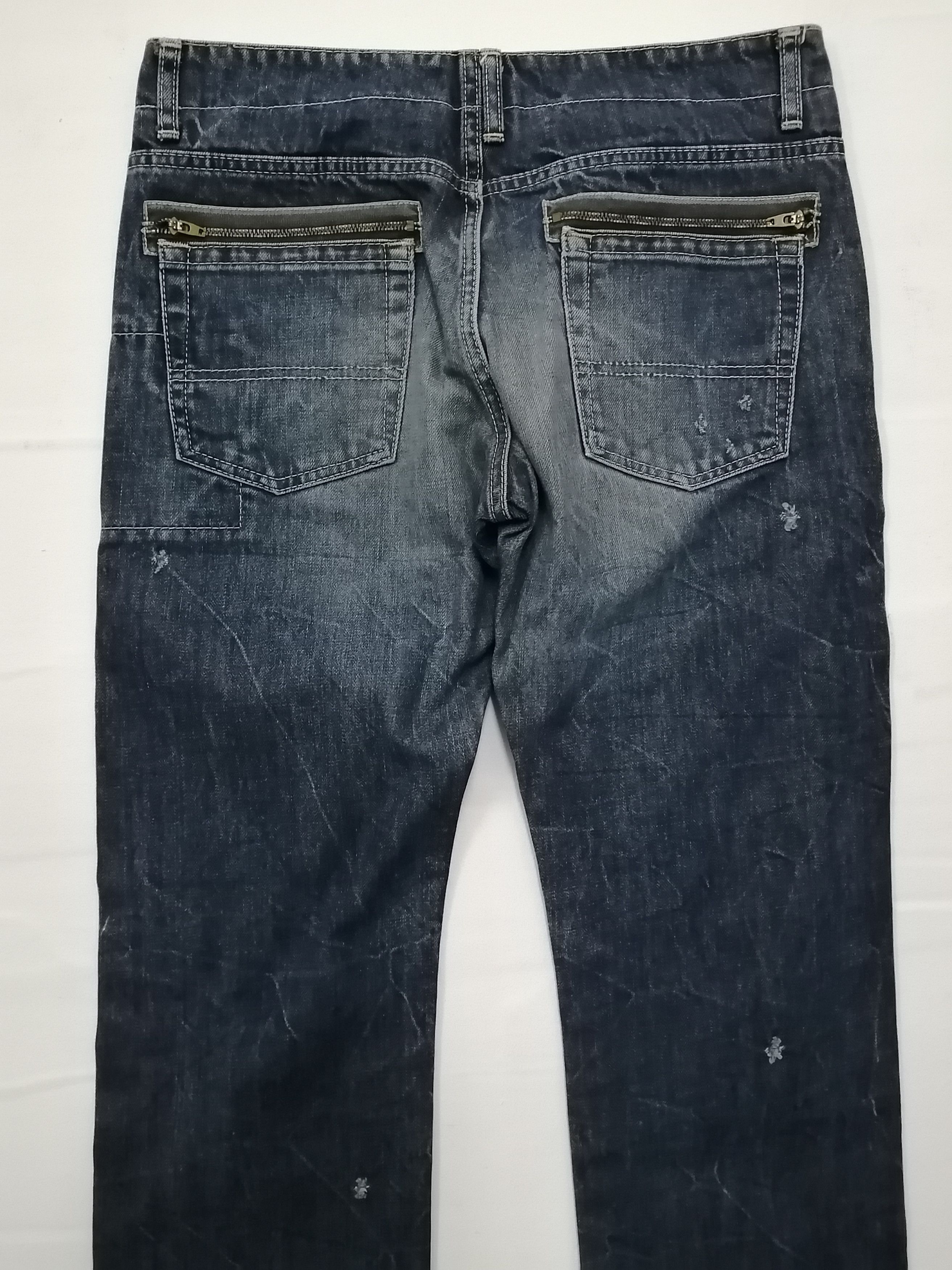 Japanese Brand Blue Blue Japan Zipper Style Design Distressed Jeans Size US 31 - 5 Thumbnail