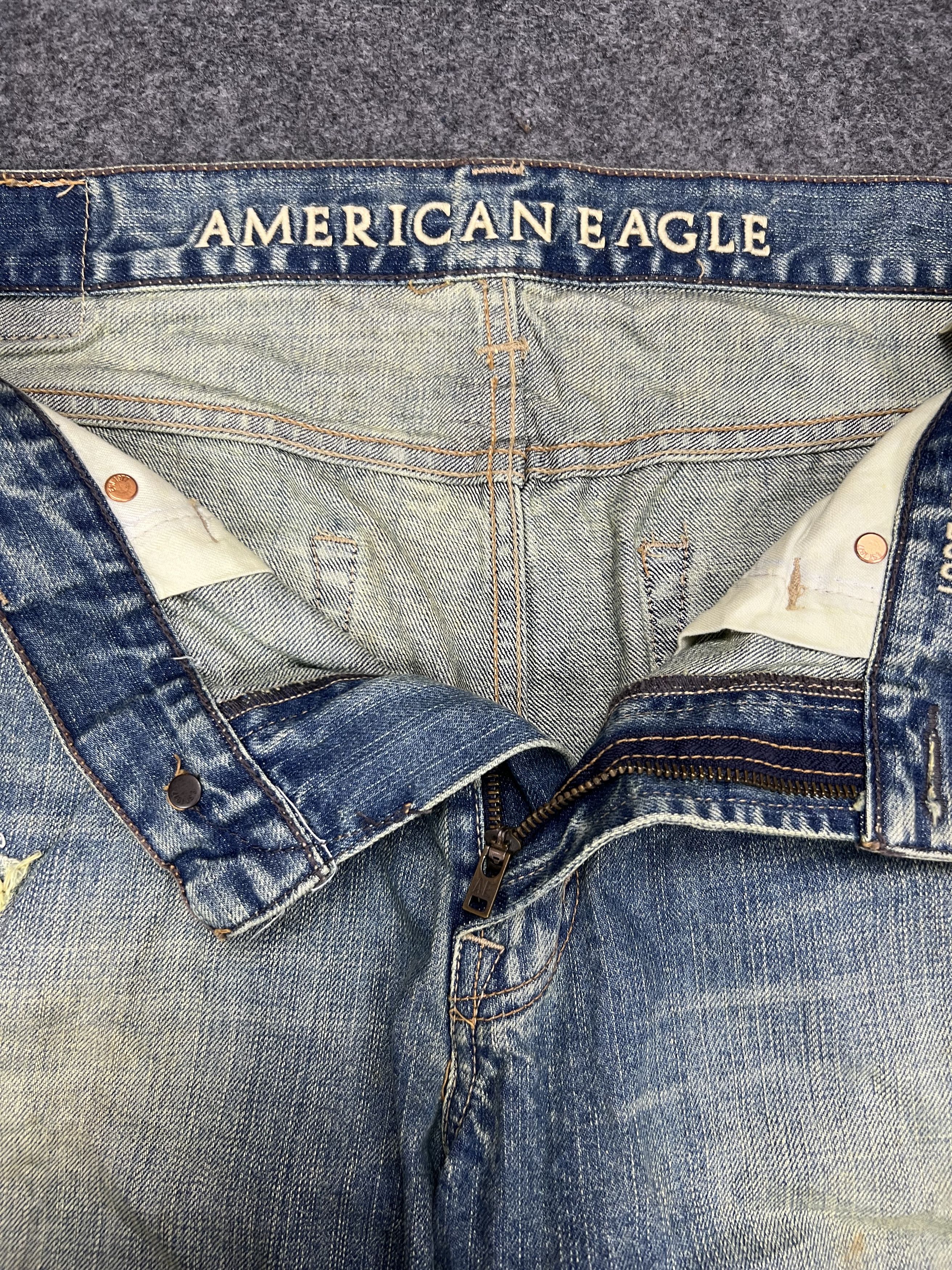American Eagle Outfitters × Designer American Eagle Distressed Low Rise Ripped Size US 33 - 14 Thumbnail