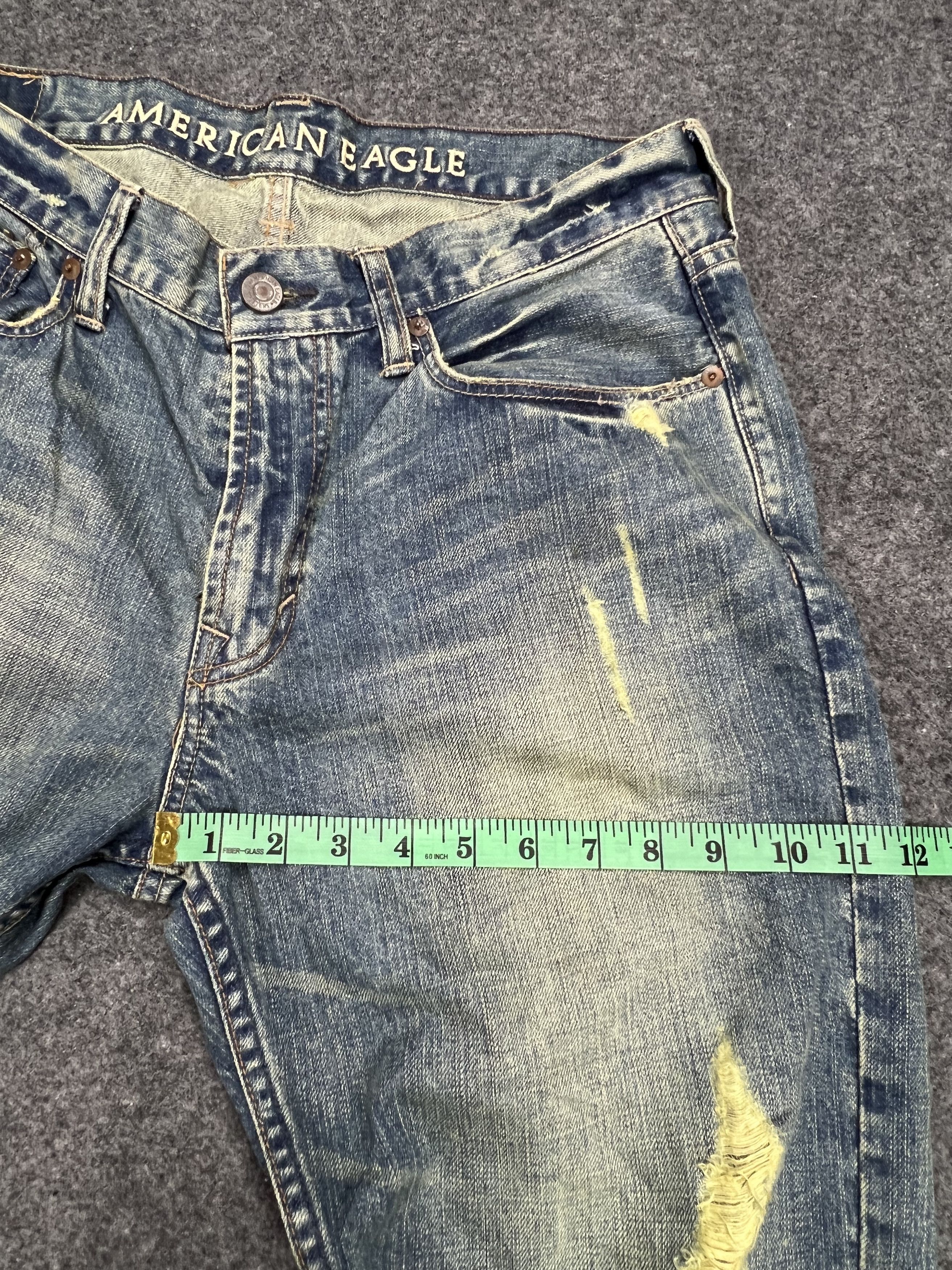 American Eagle Outfitters × Designer American Eagle Distressed Low Rise Ripped Size US 33 - 5 Thumbnail